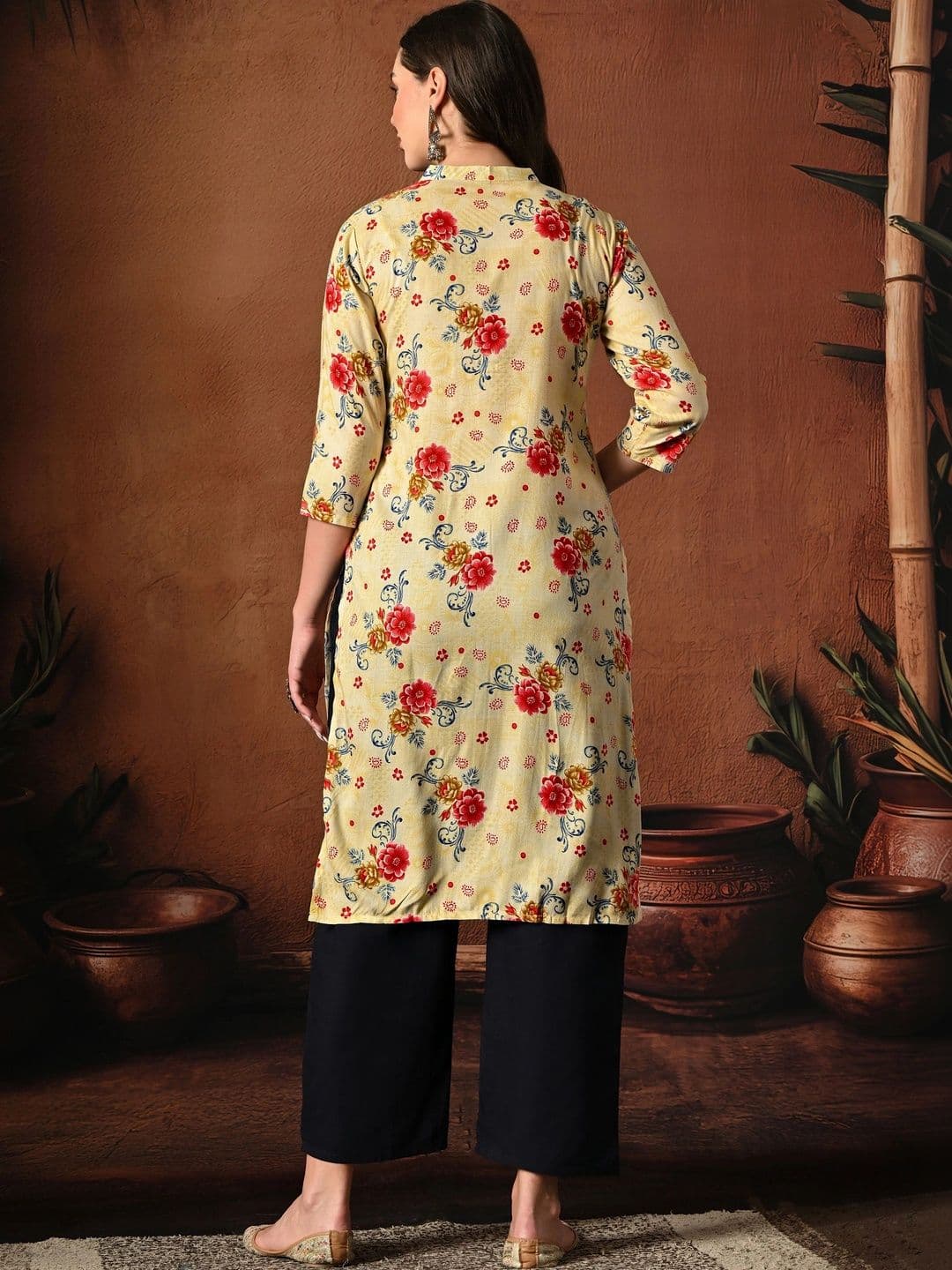 HERE&NOW Women Floral Printed Floral Kurta thumbnail 2