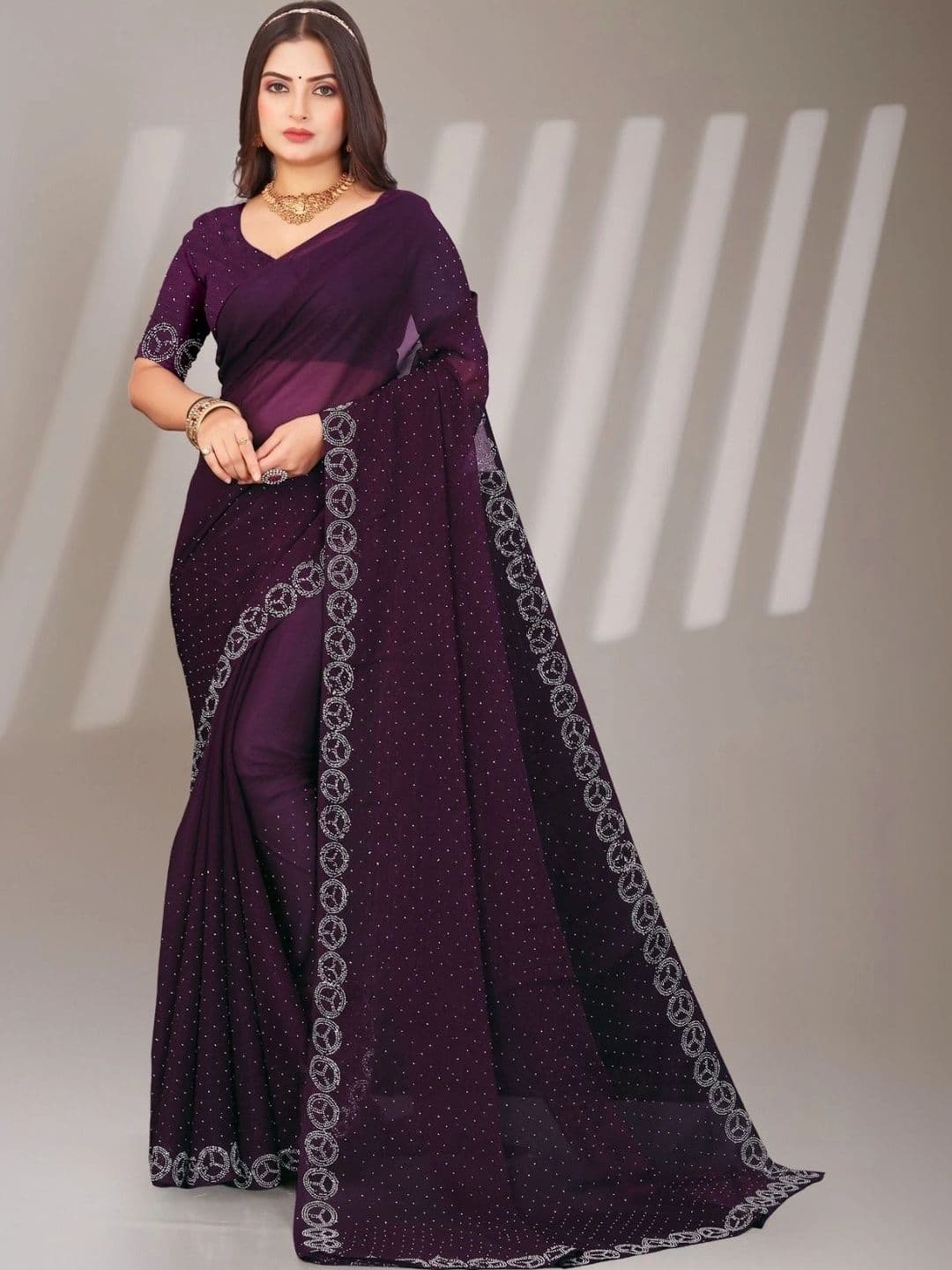 Textile Mantra Poly Chiffon Saree - view 1