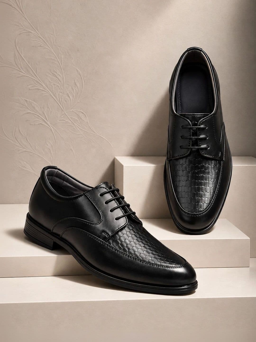 Ajanta Men Textured Formal Derbys thumbnail 2