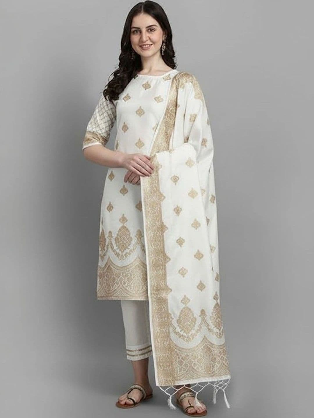 kantuba Art Silk Unstitched Dress Material thumbnail 4