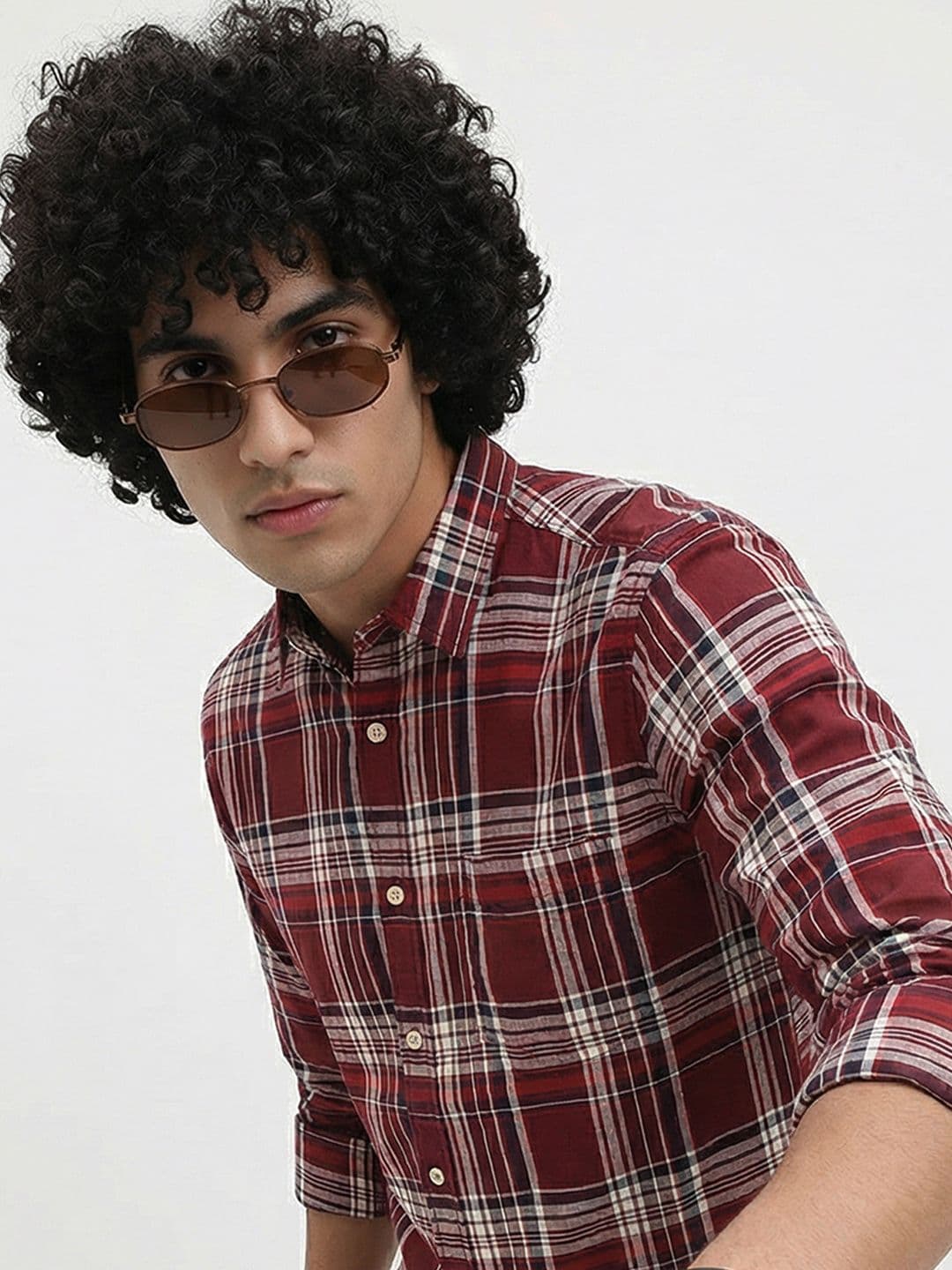Roadster Life Co.Cotton Slub Checked Shirt - view 1