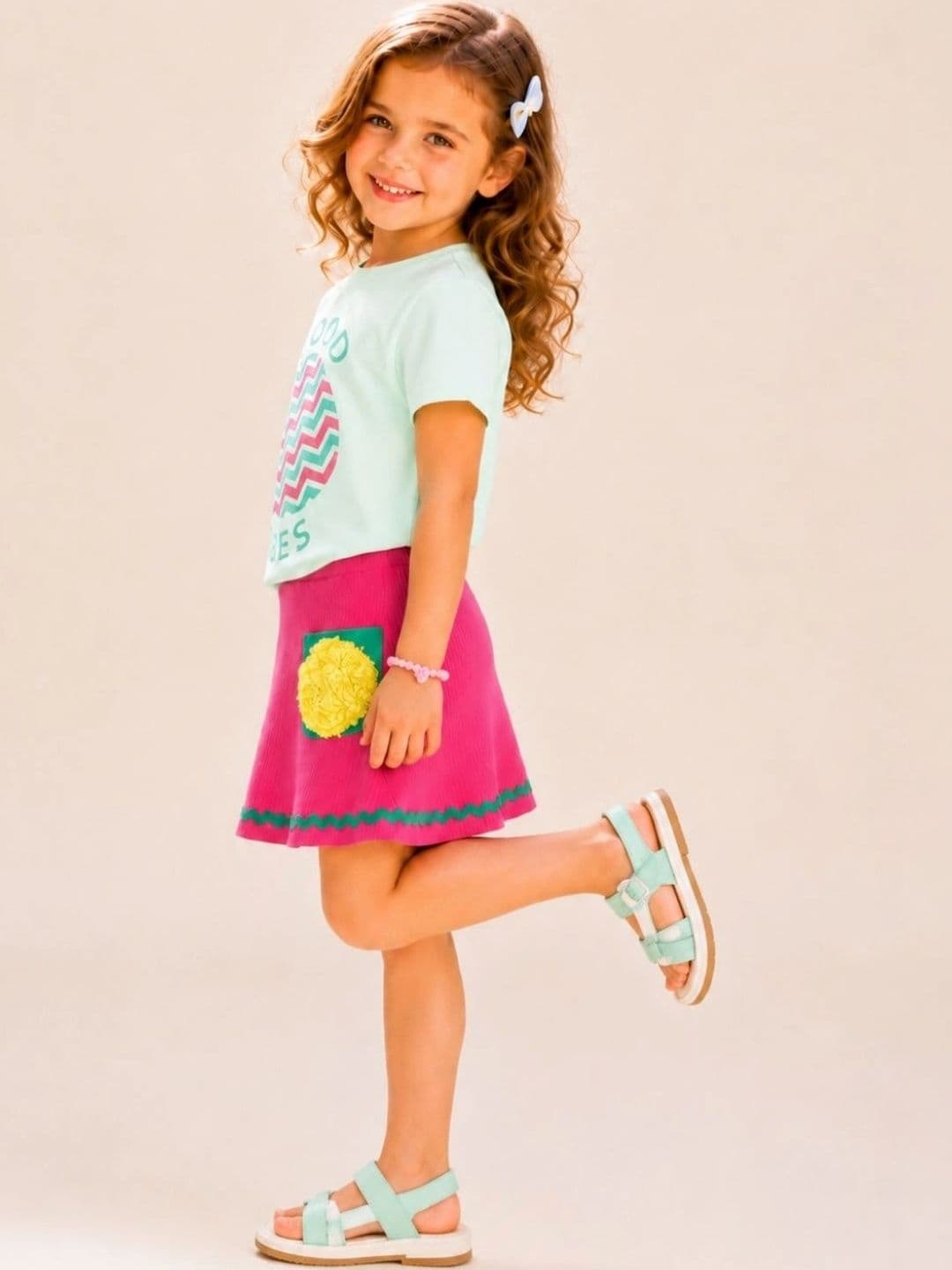 PILOLO Girls A-Line Above Knee Length Skirt thumbnail 7