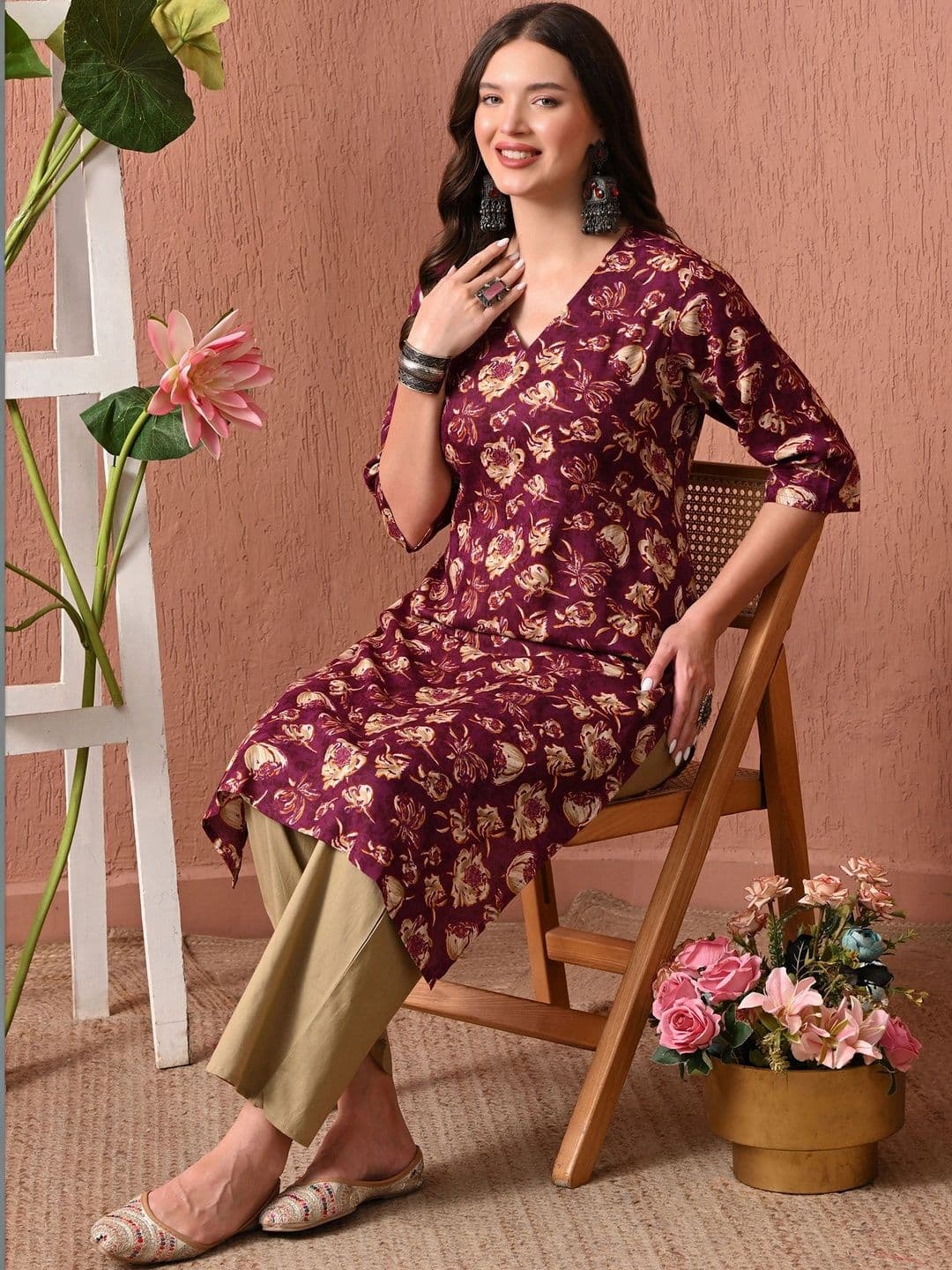 HERE&NOW Women Floral Printed Kurta thumbnail 6