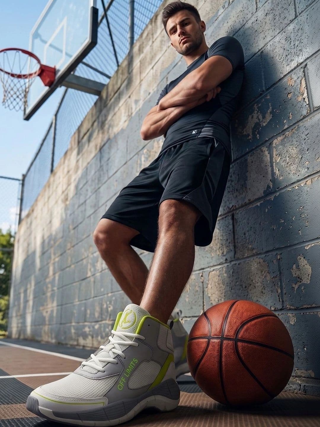 OFF LIMITS Men White Mesh Basket Ball Sneaker Shoes thumbnail 2