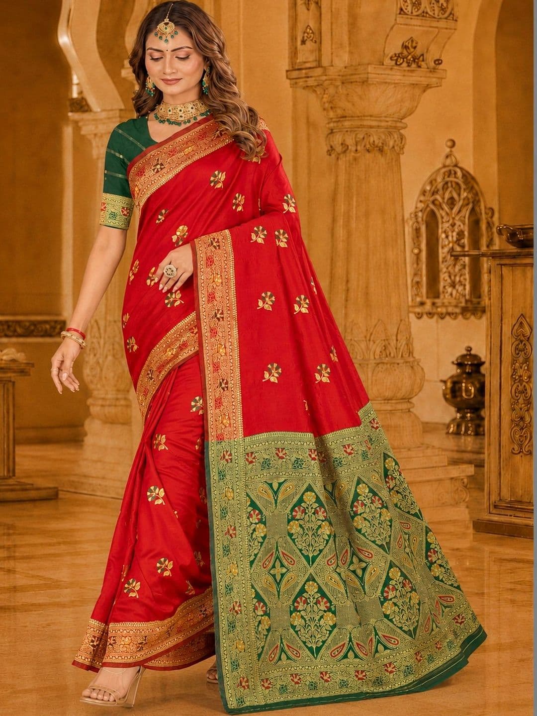 Dimaxi Vastra Woven Design Zari Silk Blend Kota Saree thumbnail 2