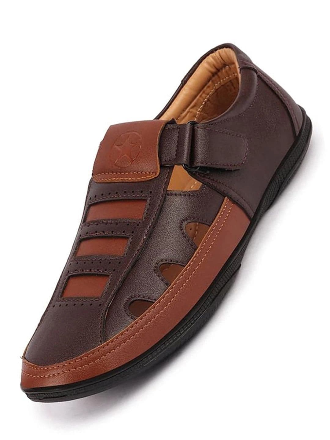 FAUSTO Men Brown PU Comfort Sandals - view 1