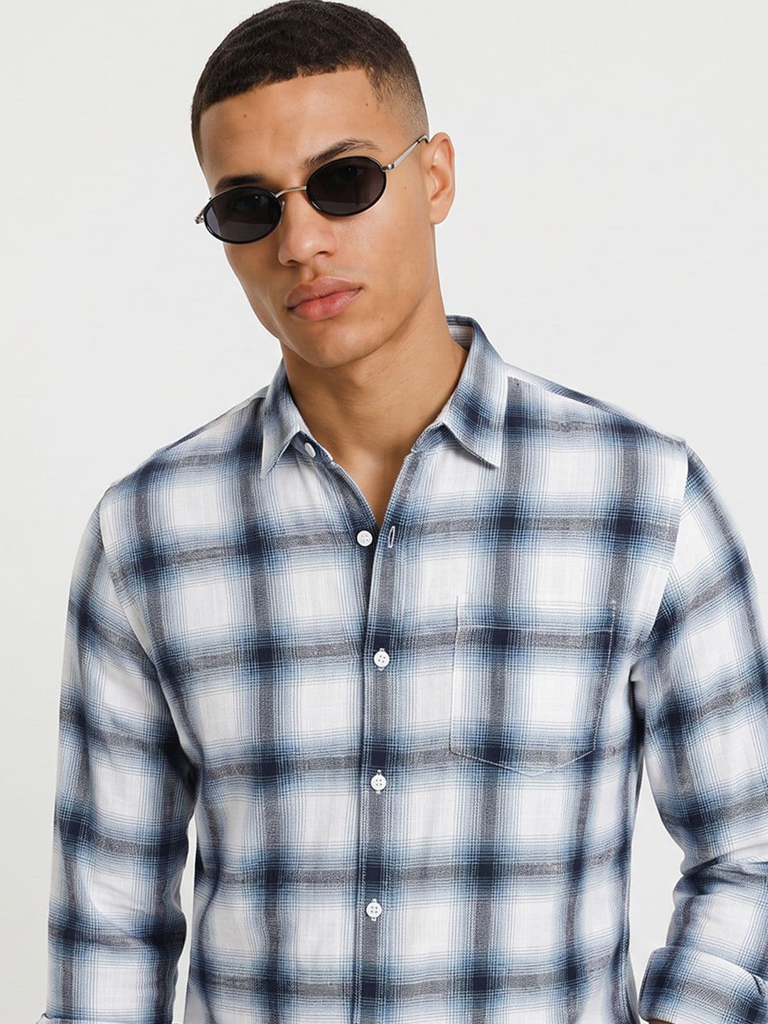 Roadster Life Co.Cotton Slub Checked Shirt - view 1