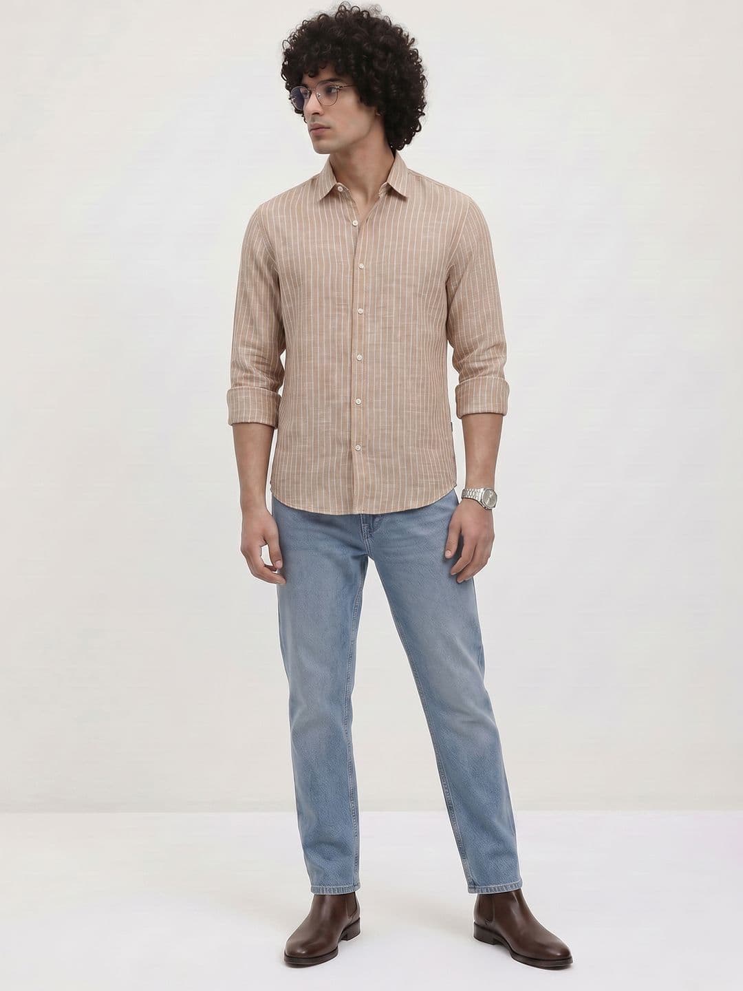 Roadster Life Co.Cotton Linen Striped Shirt thumbnail 2