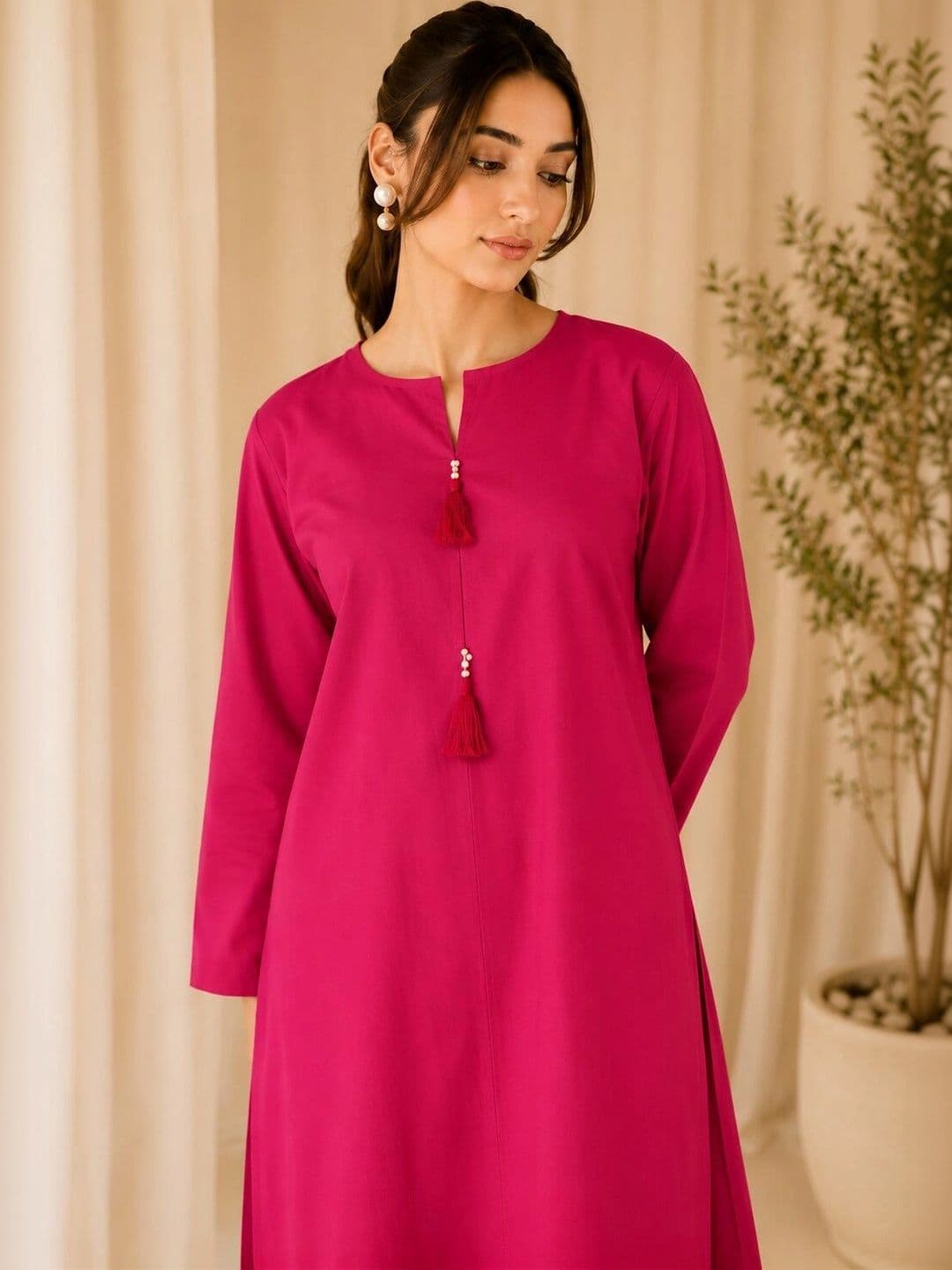 RAJAM Women Regular Kurta with Trousers thumbnail 3