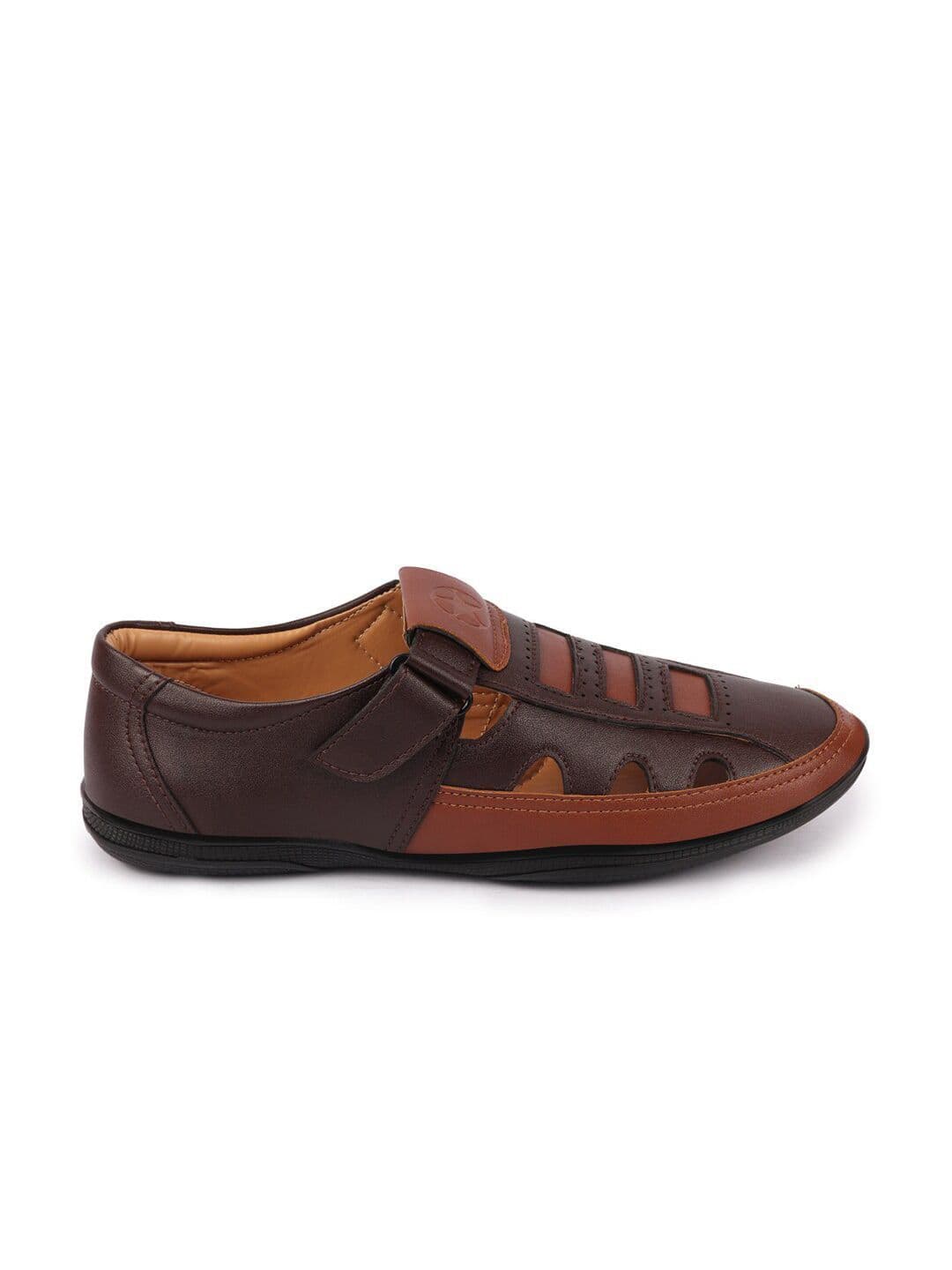 FAUSTO Men Brown PU Comfort Sandals thumbnail 3