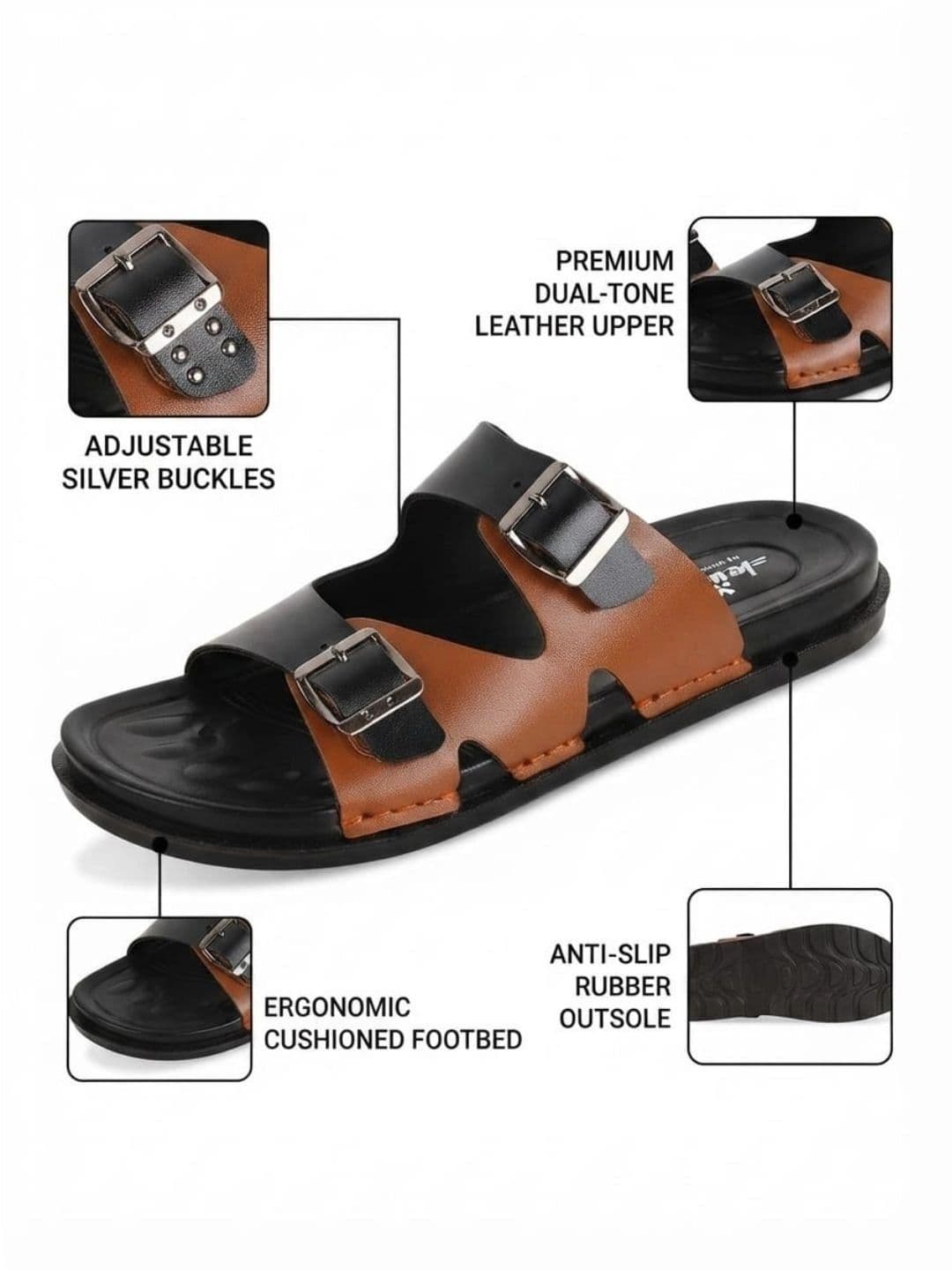 Trump Men PU Comfort Sandals thumbnail 4