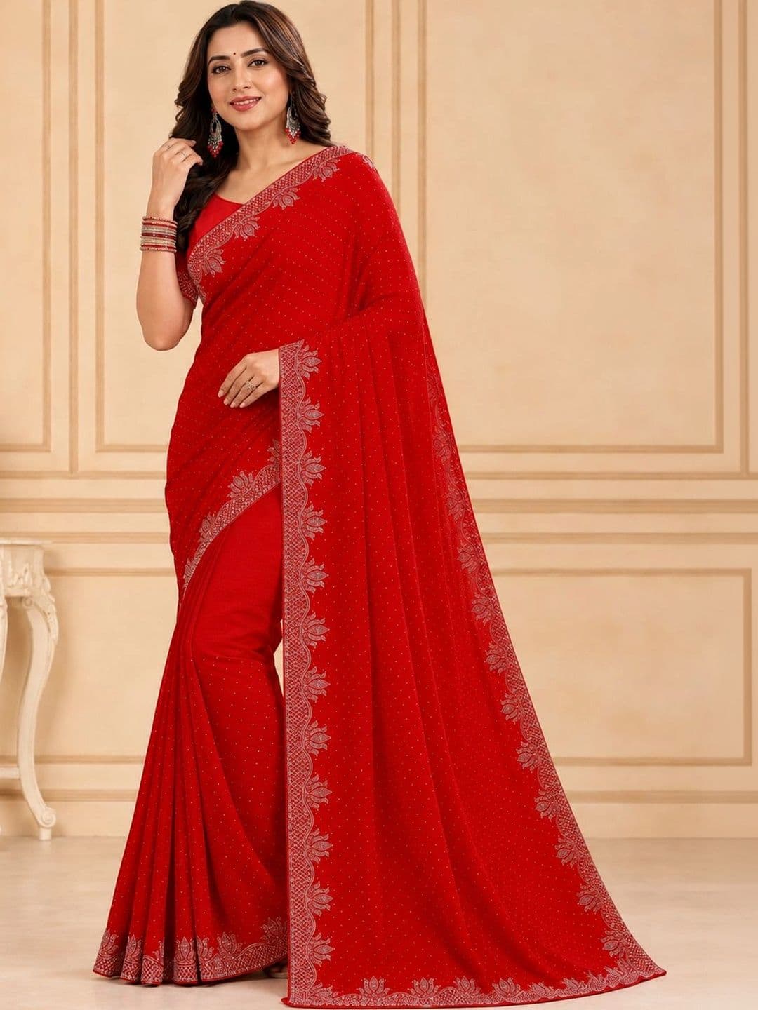 RENBRIZA Poly Georgette Saree thumbnail 5