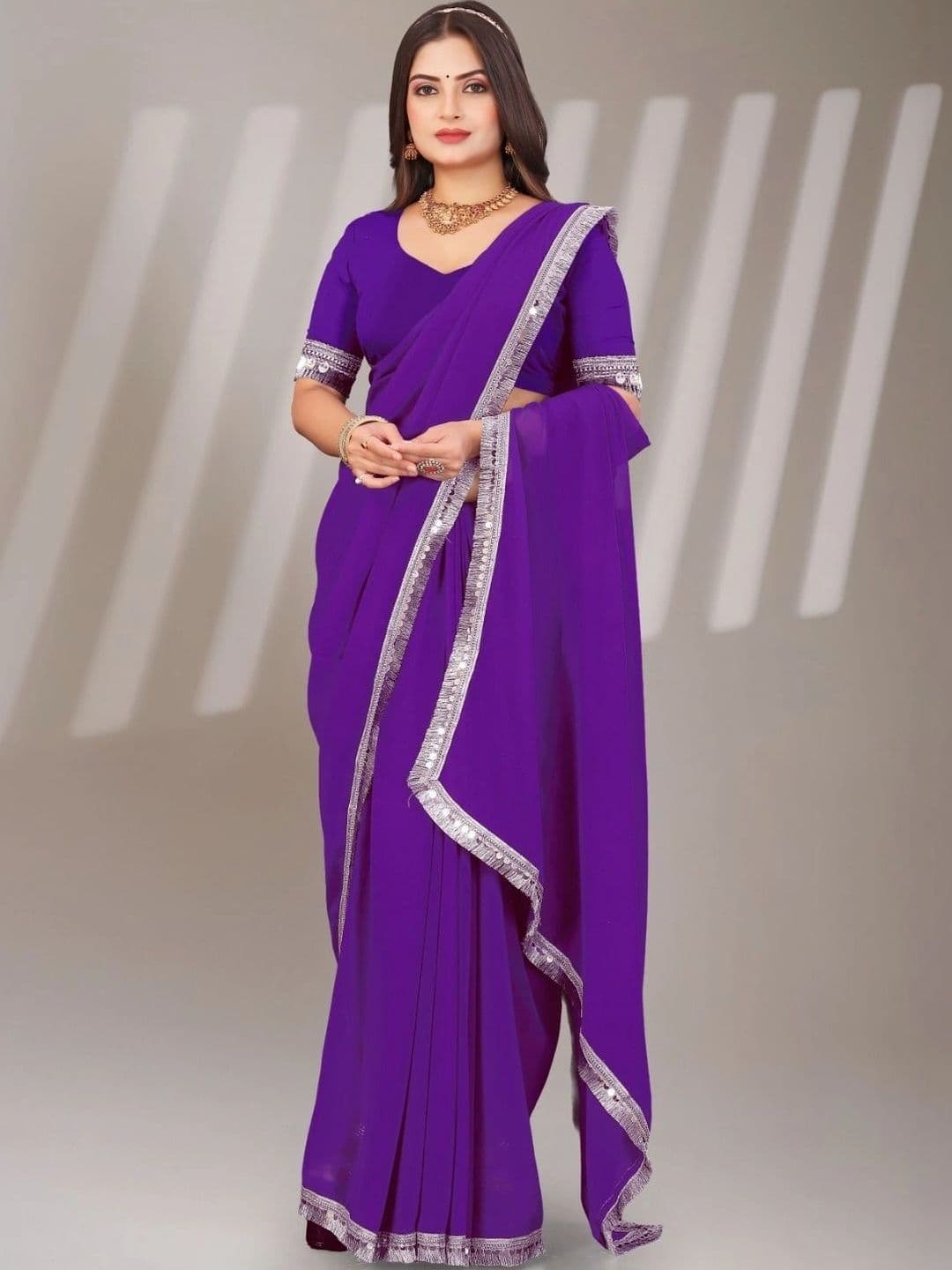 Textile Mantra Poly Chiffon Saree - view 1