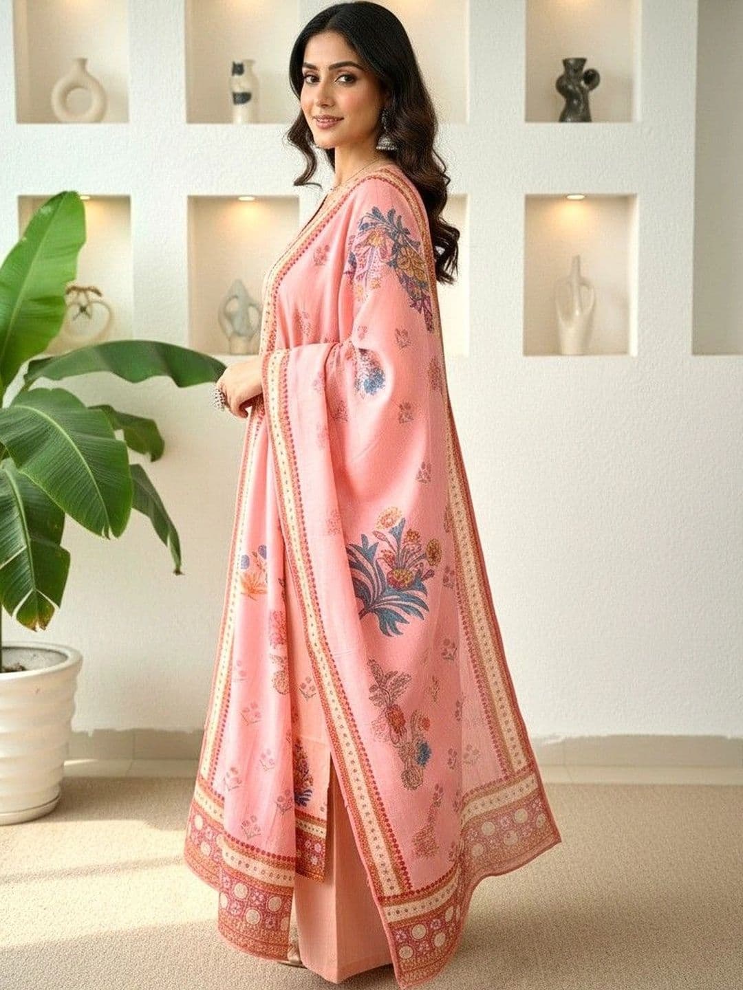 Anouk Women Ethnic Motifs Printed Regular Pure Cotton Kurta with Palazzos & With Dupatta thumbnail 6