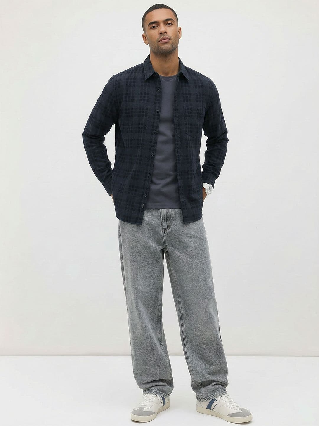Roadster Life Co. Textured Weave Checked Shirt thumbnail 9