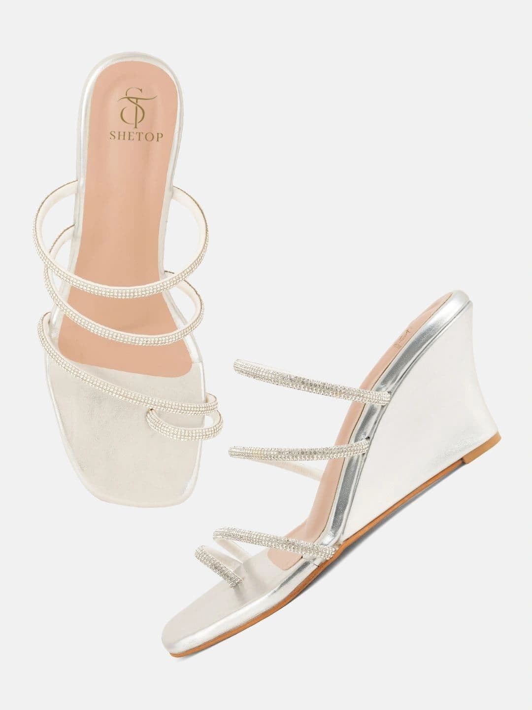 SHETOP Embellished Party Wedge Sandals thumbnail 4