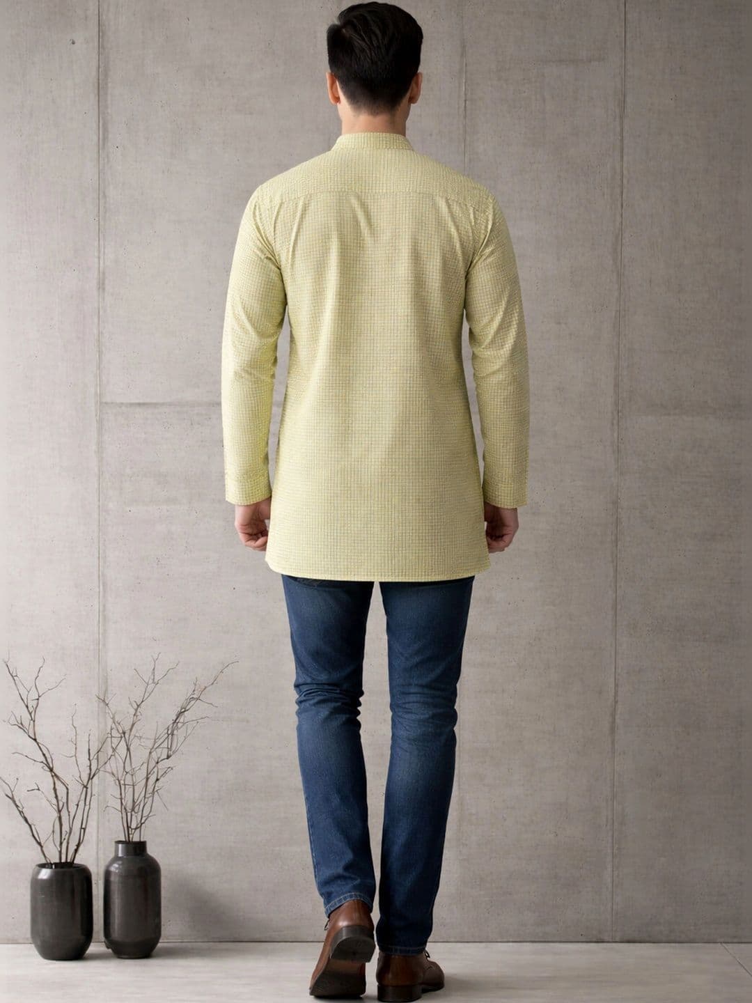 Anouk Men Checked Kurta thumbnail 6
