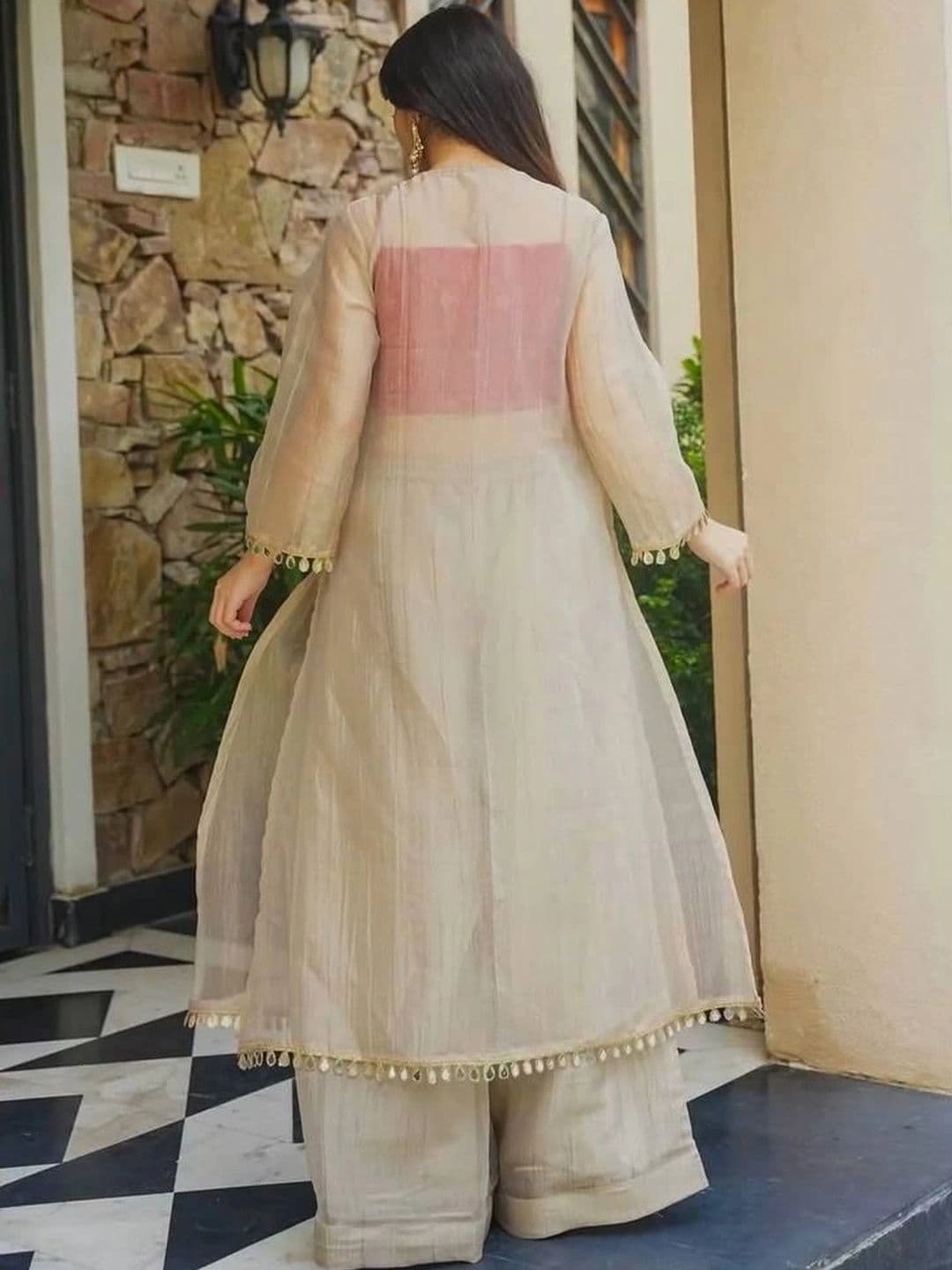Moda Rapido Women Regular Mirror Work Kurta with Palazzos thumbnail 7