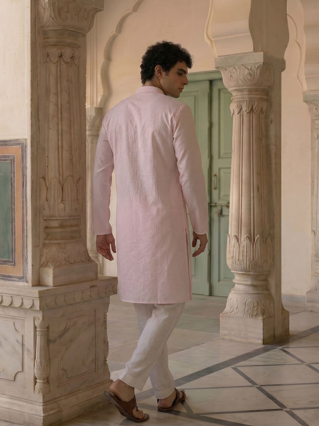 Anouk Self Design Textured Kurta thumbnail 3