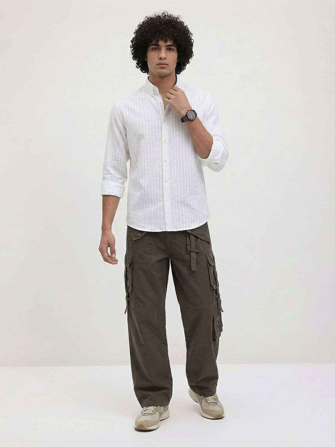 Roadster Life Co.Cotton Slub Striped Shirt thumbnail 3