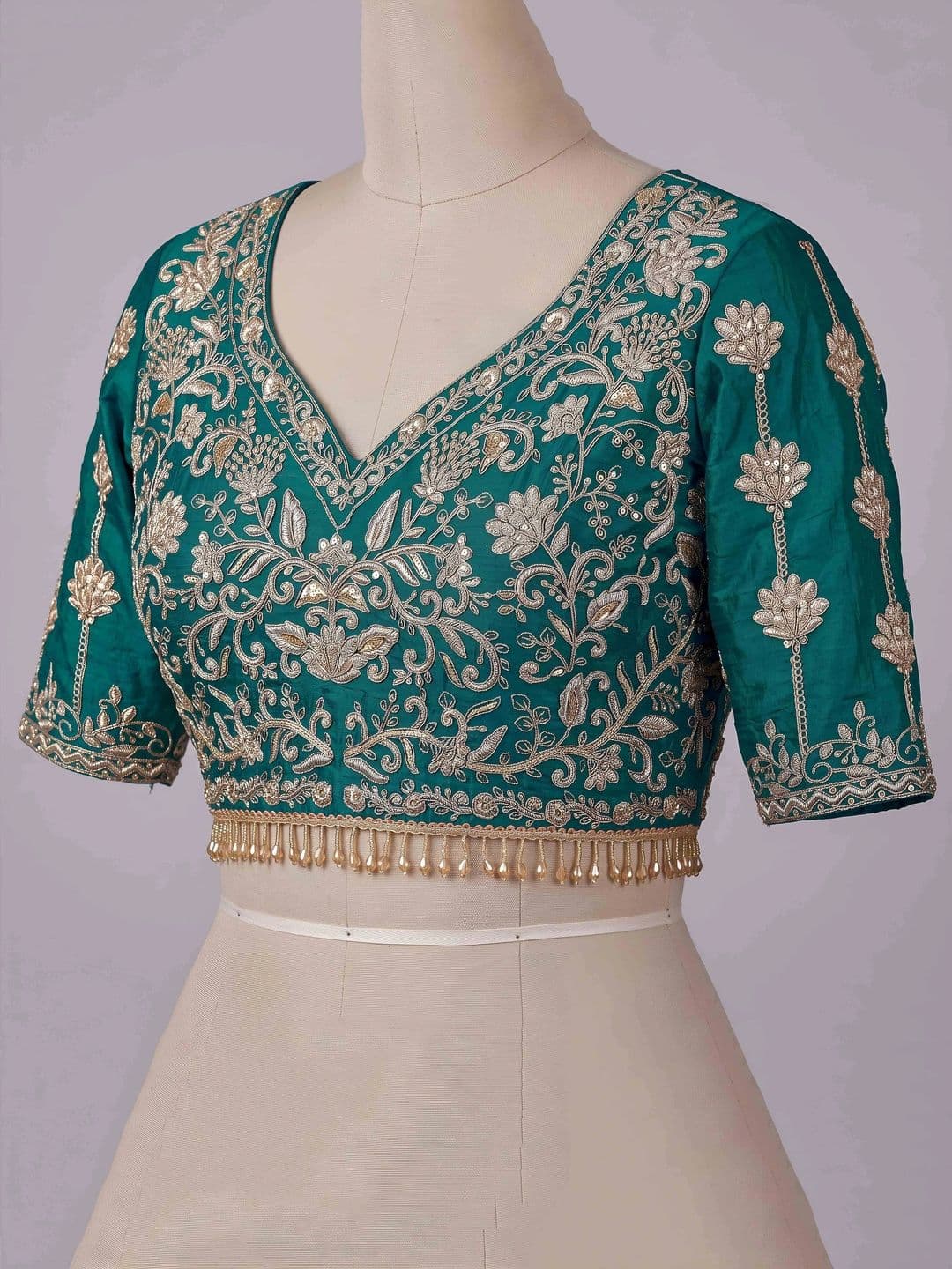 ETHNIC PLUS Embroidered Thread Work Semi-Stitched Lehenga & Unstitched Blouse With Dupatta thumbnail 6