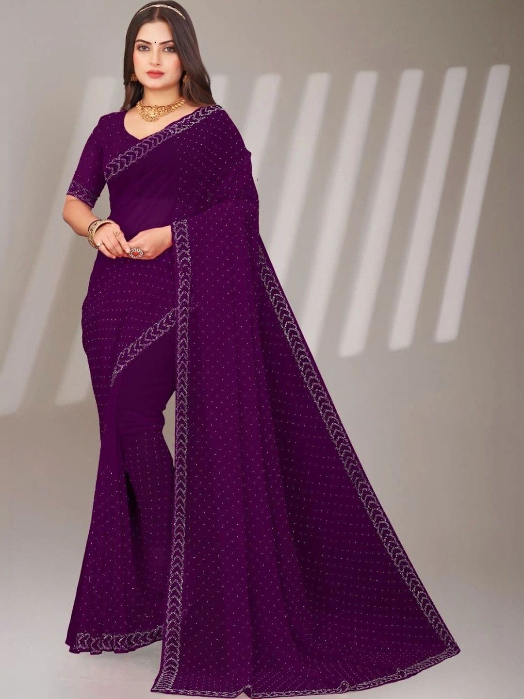 Fashion Mantra Poly Chiffon Saree - view 1