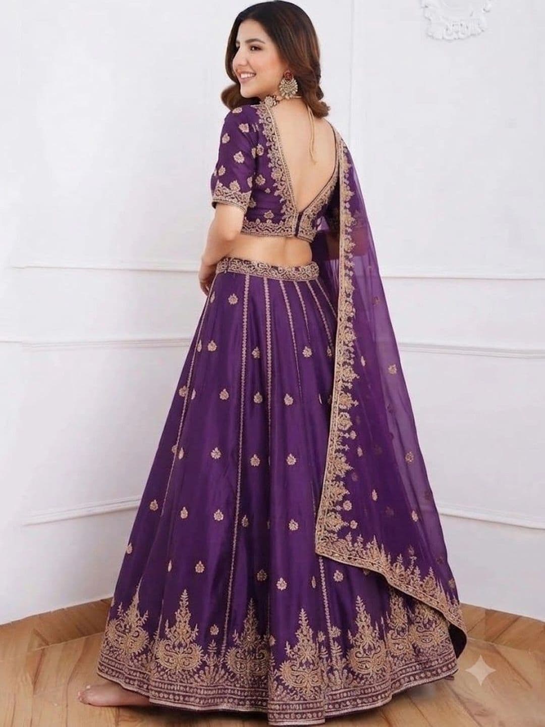 VASTRYN Embroidered Ready to Wear Lehenga & Unstitched Blouse With Dupatta thumbnail 5