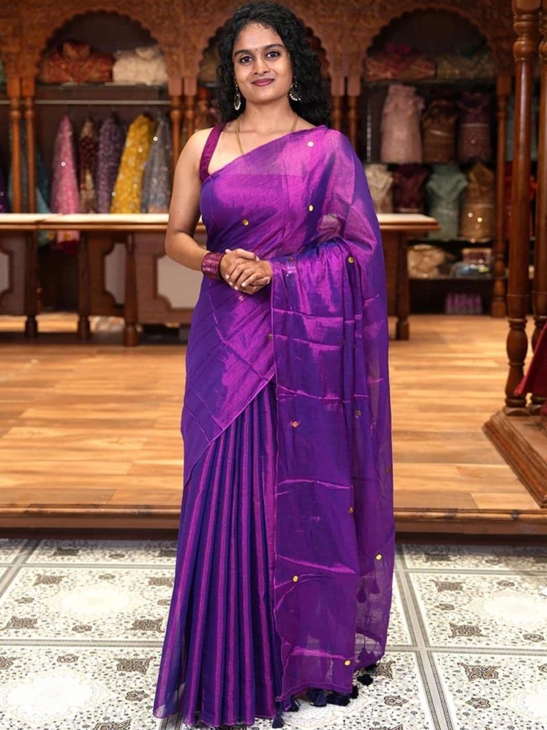 all about you Sequinned Tissue Chanderi Saree - view 1