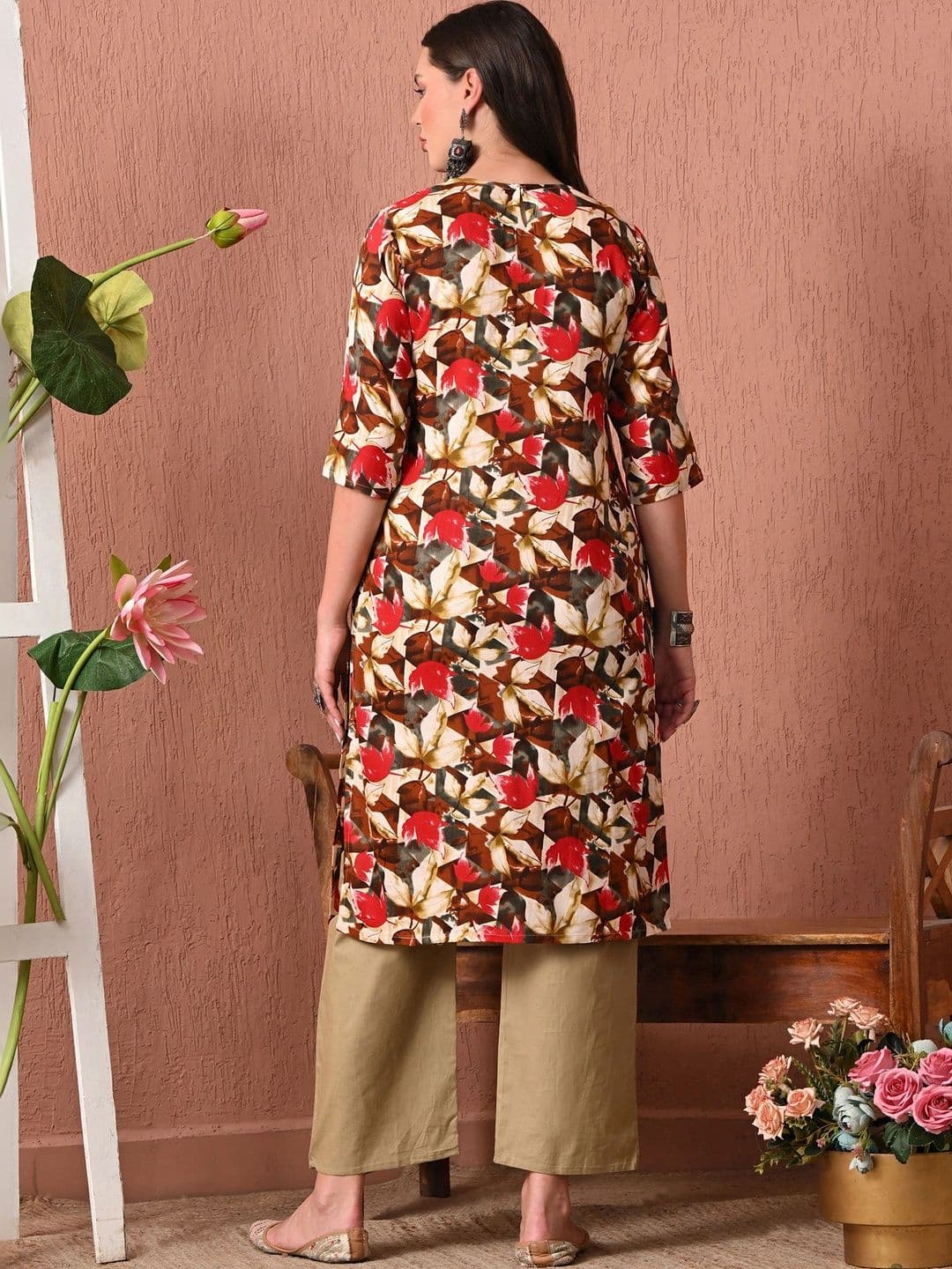 HERE&NOW Women Floral Printed Floral Kurta thumbnail 6
