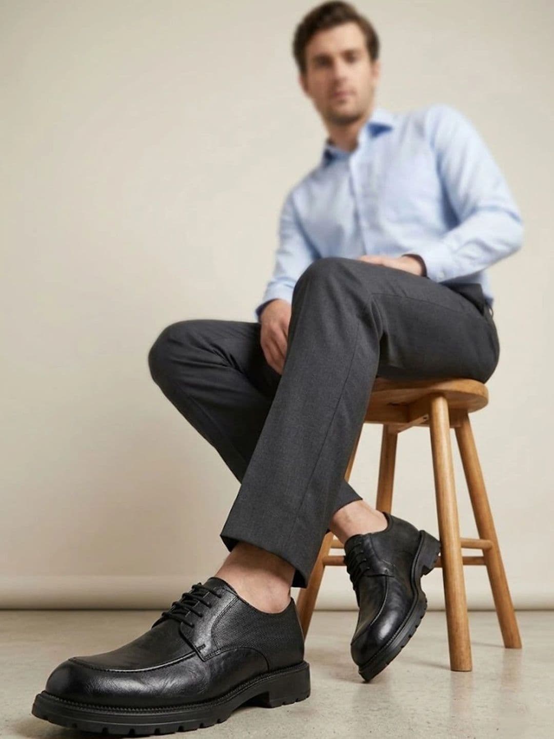 House of Pataudi Men Textured Formal  Derbys - view 1