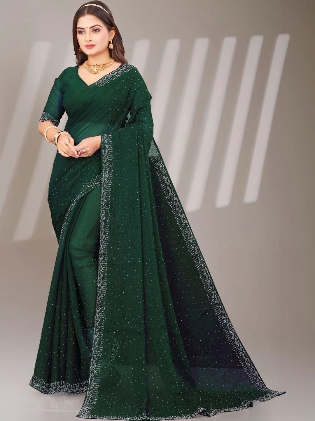 PRANU TRENDS Poly Chiffon Saree - view 1
