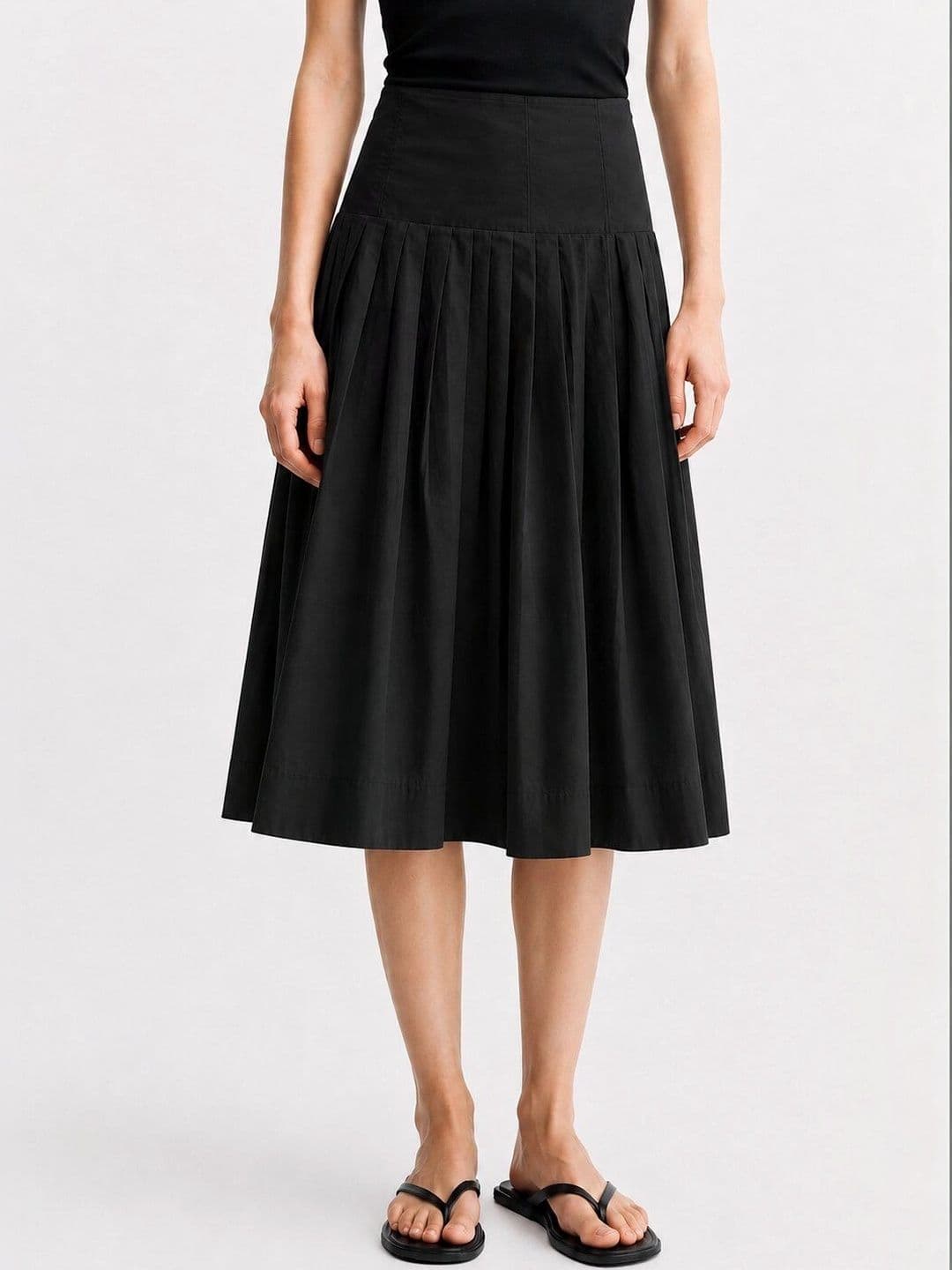 BAESD Women Pure Cotton Midi Flared Skirt - view 1