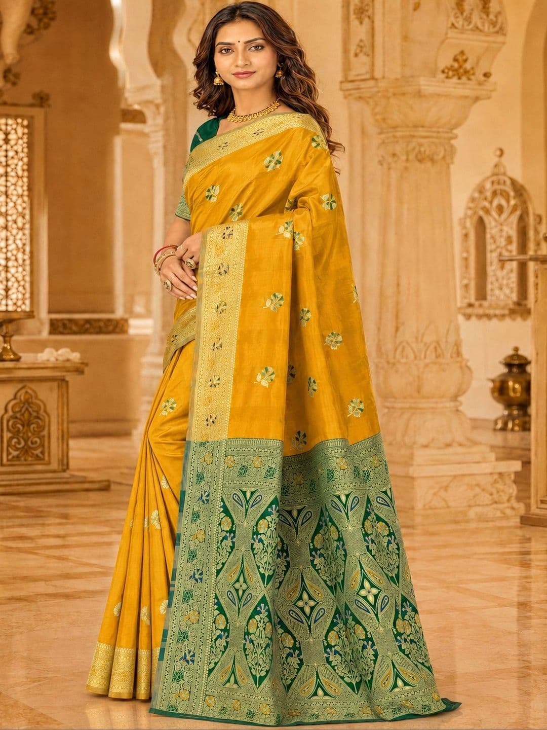 Dimaxi Vastra Woven Design Zari Silk Blend Kota Saree thumbnail 2
