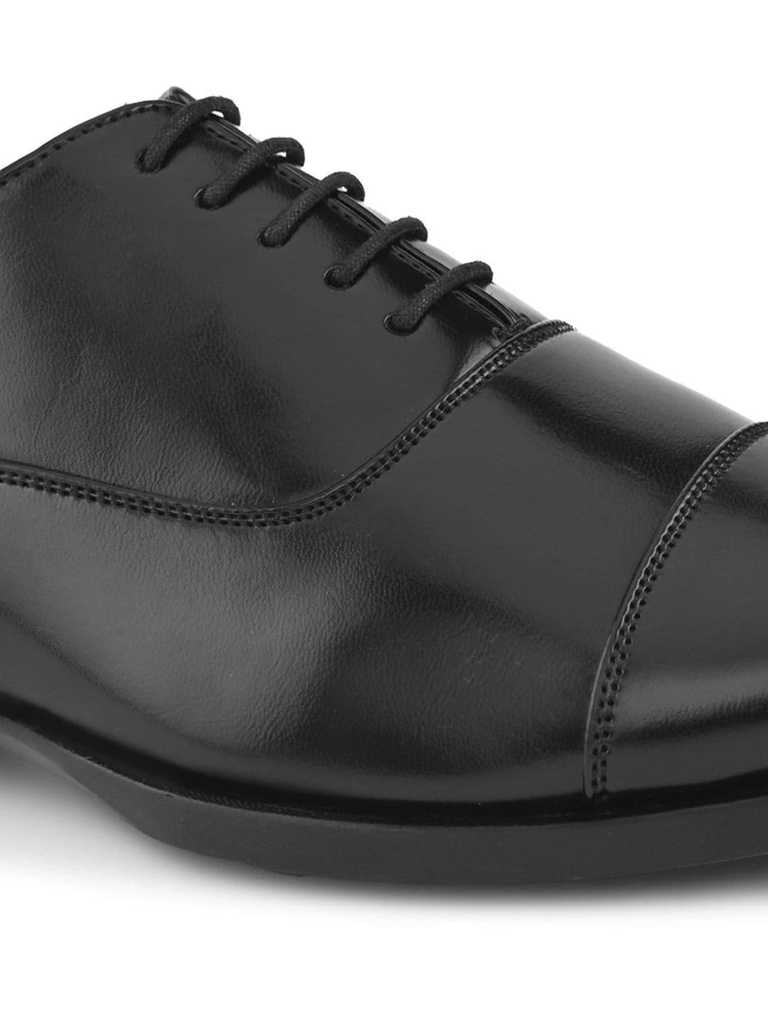 House of Pataudi Men Textured Formal Oxfords thumbnail 3