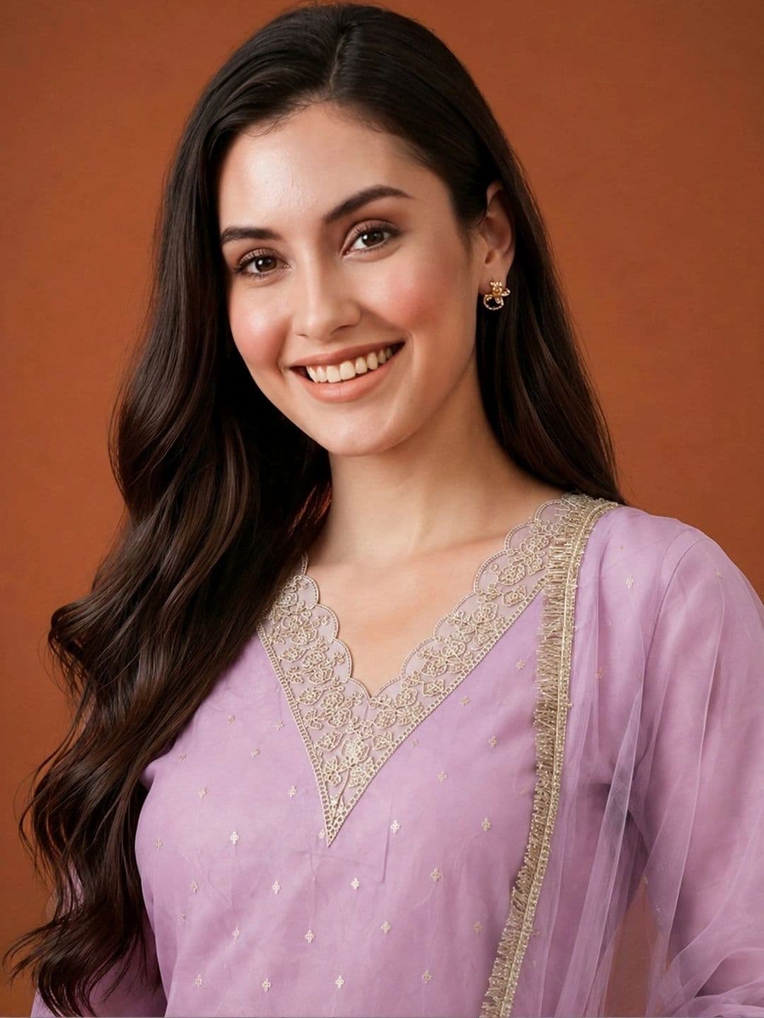 SAINOOR Women Ethnic Motifs Embroidered Regular Thread Work Kurta with Trousers & With Dupatta thumbnail 6
