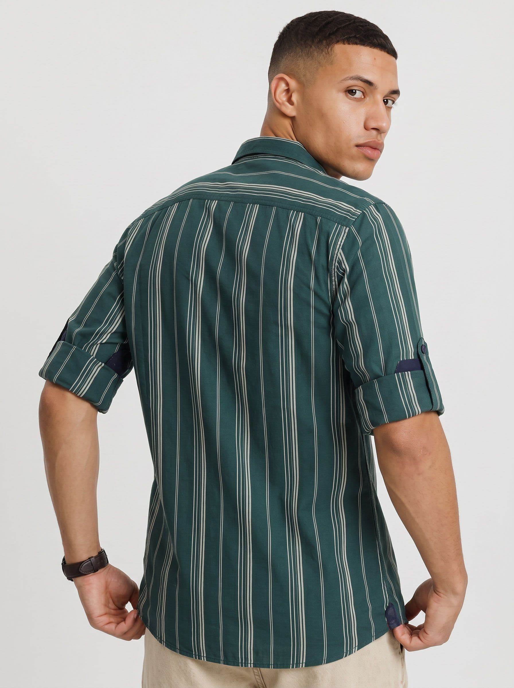 Roadster Life Co. Soft Touch Striped Casual Shirt thumbnail 4