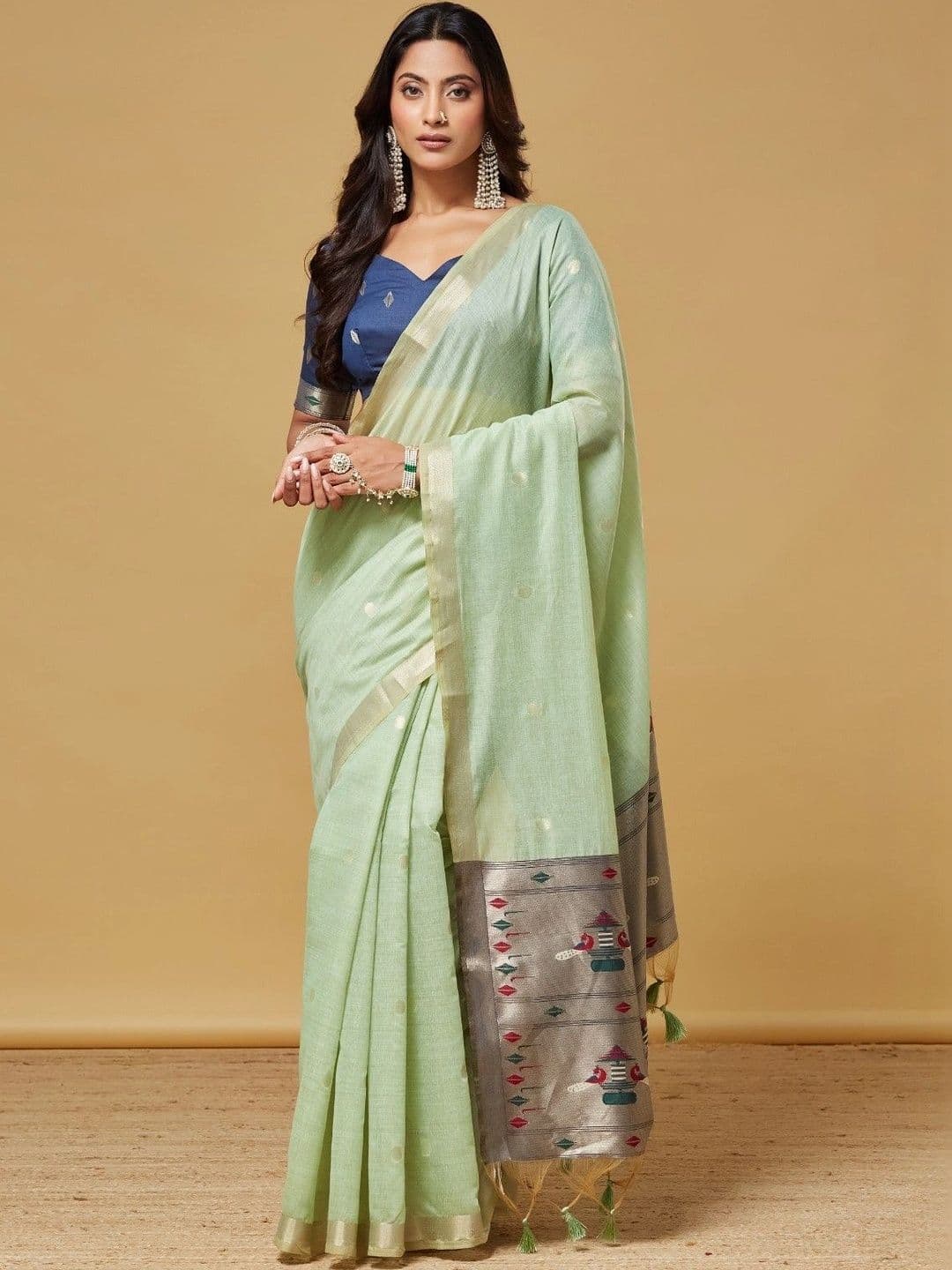 kasee Woven Design Zari Silk Cotton Designer Saree thumbnail 7