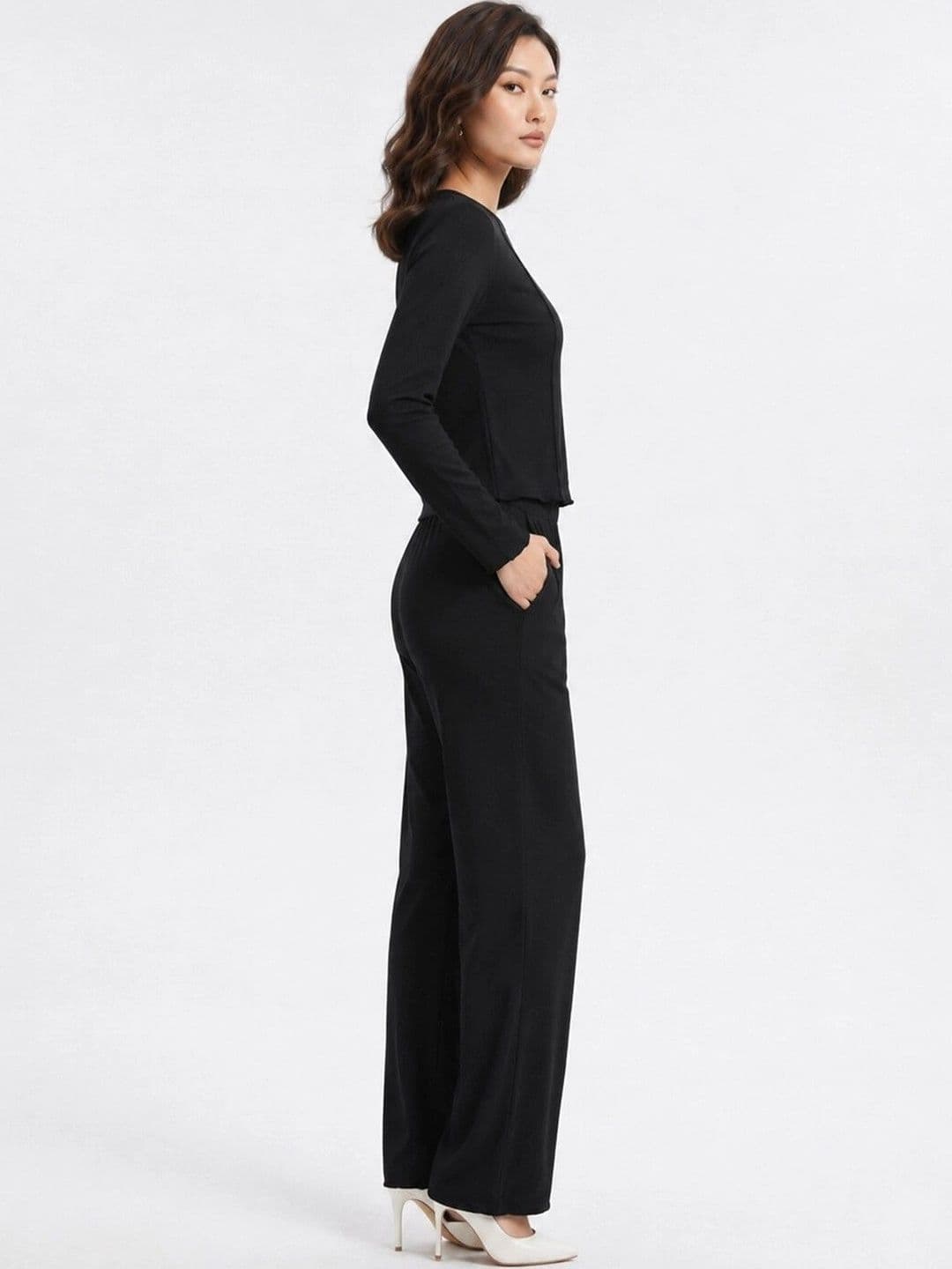 Selvia Edge Knitted Self Design Top with Trousers thumbnail 5