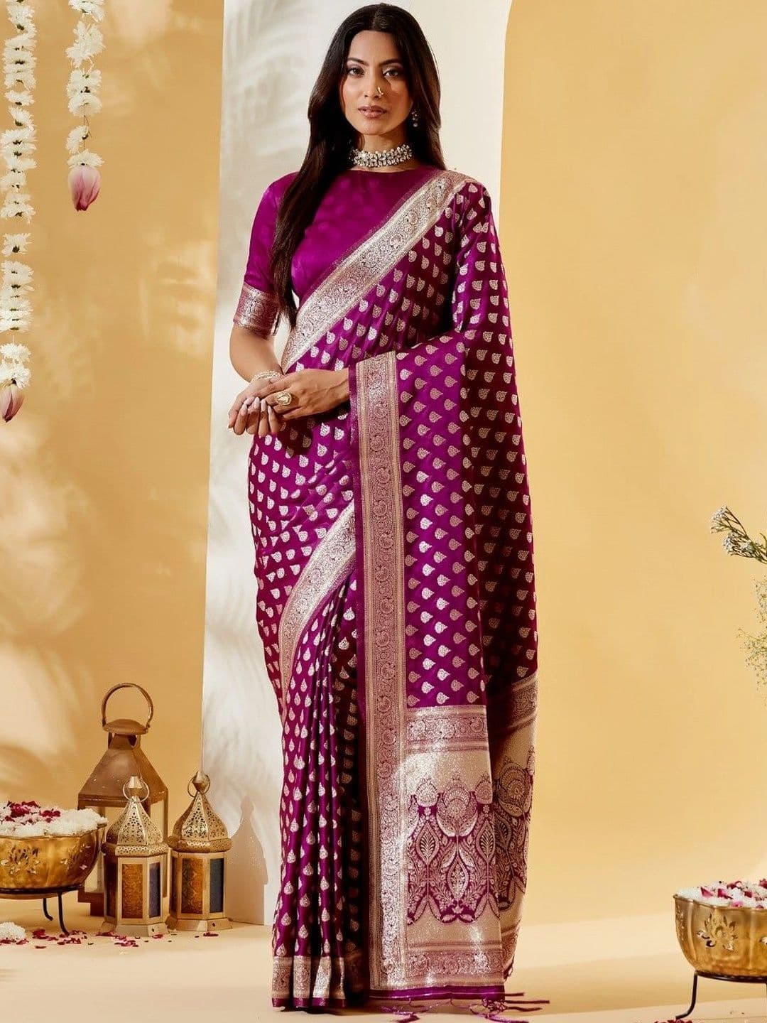 kasee Woven Design Zari Satin Designer Banarasi Saree - view 1