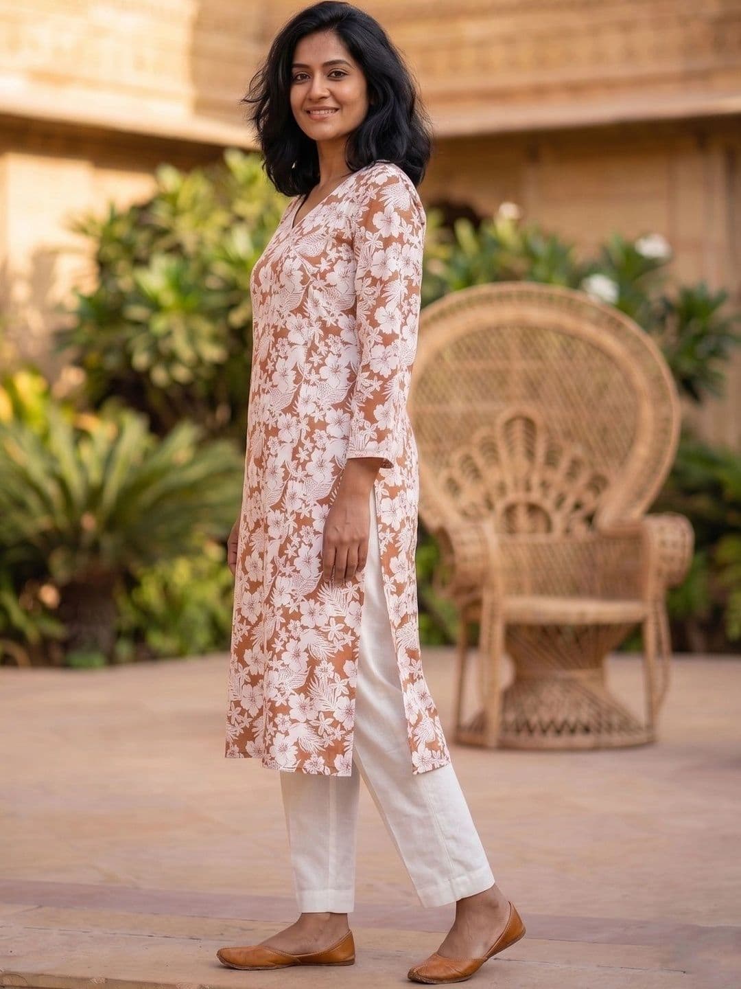 KALINI Women Floral Printed Indie Florals Kurta thumbnail 2