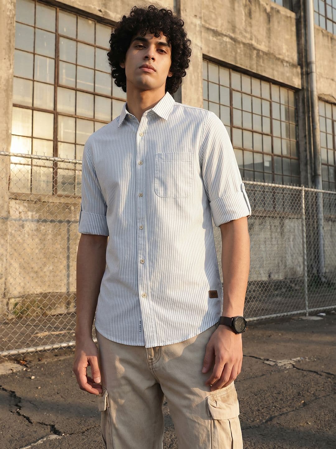 Roadster Life Co. Soft Touch Striped Casual Shirt thumbnail 4