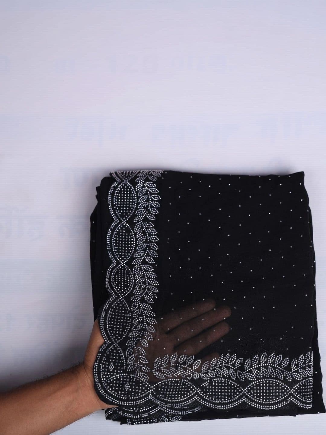 RENBRIZA Embellished Poly Chiffon Saree thumbnail 4