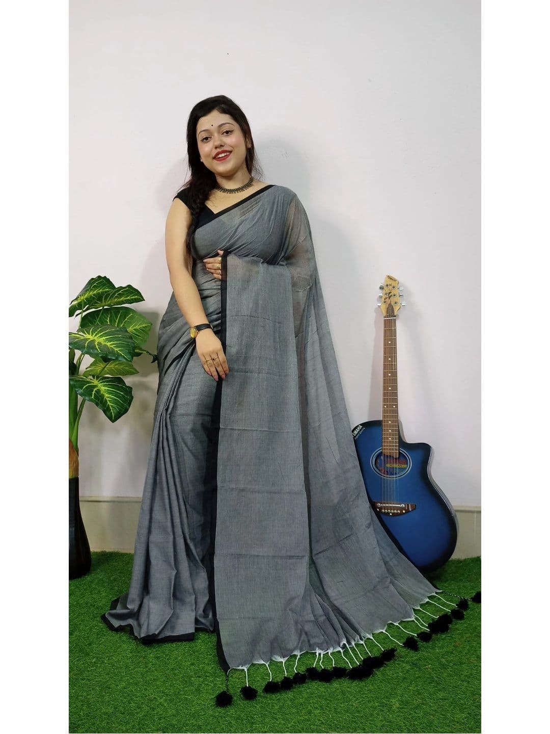 Monde Avenir Pure Cotton Handloom Khadi Saree - view 1