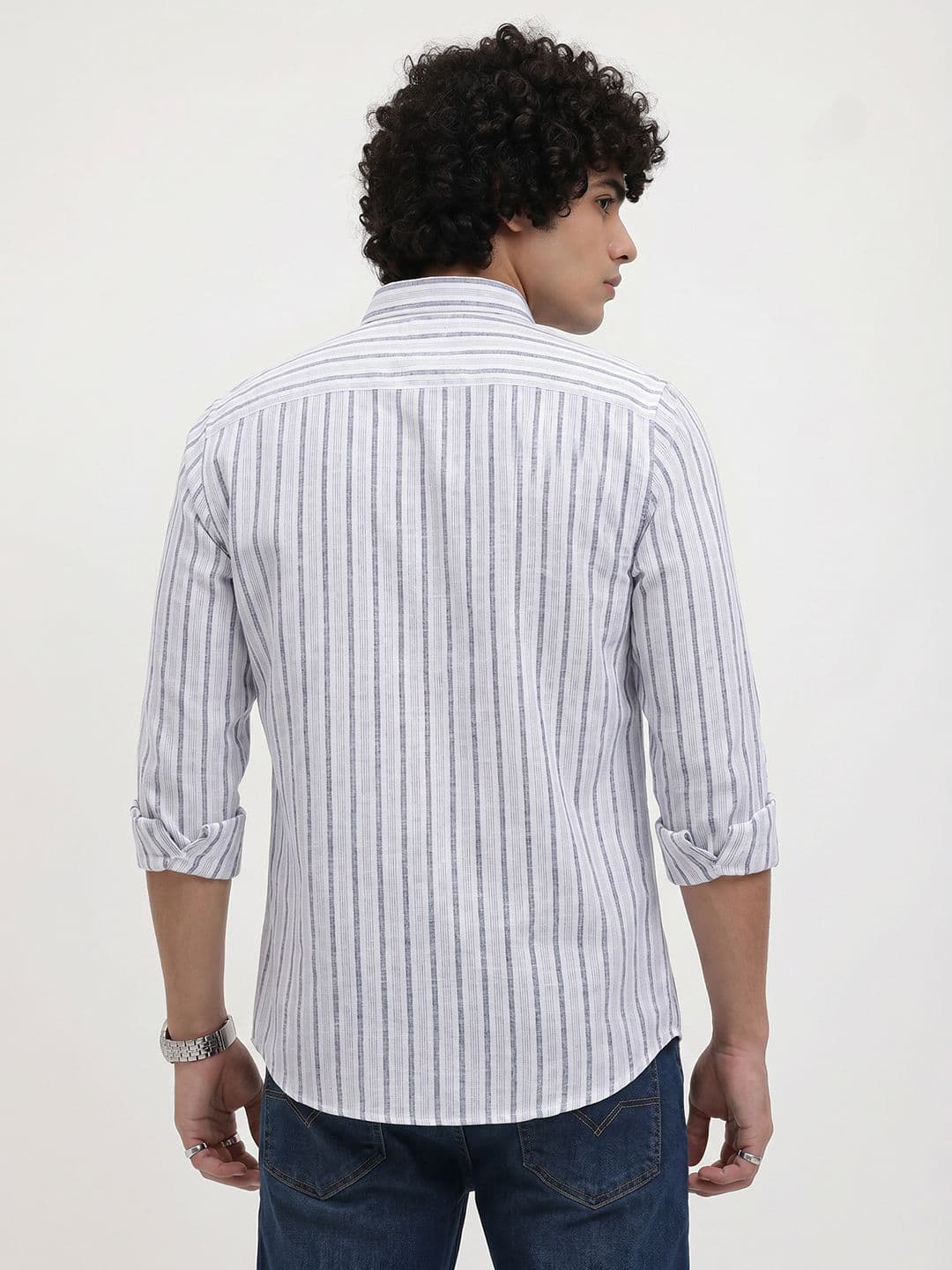 Roadster Life Co.Cotton Linen Striped Shirt thumbnail 2