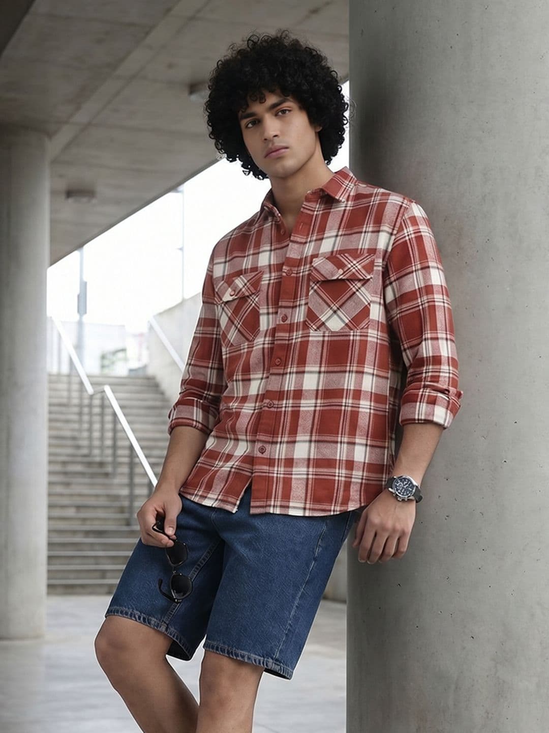 Roadster Life Co. Textured Weave Checked Shirt thumbnail 5