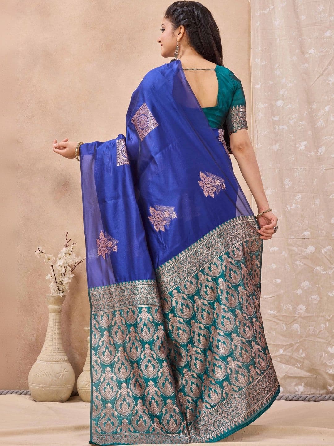 FIXAL FASHION Woven Design Zari Art Silk Saree thumbnail 2
