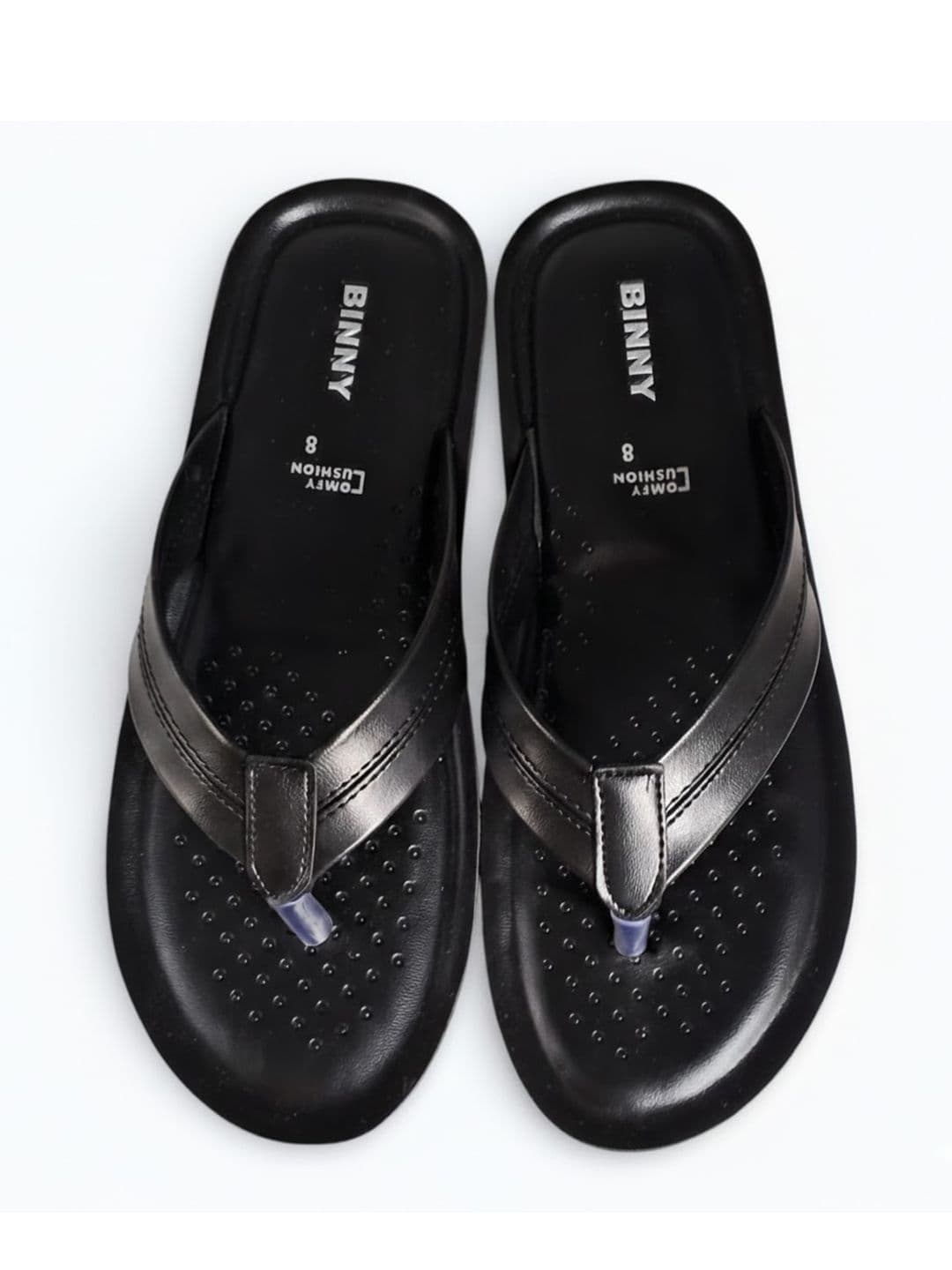 Binny Men Leather Comfort Open Toe Thong Sandals With Cushioned Footbed thumbnail 7