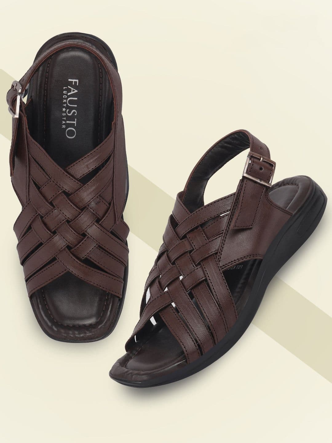 FAUSTO Men Leather Comfort Sandals thumbnail 6