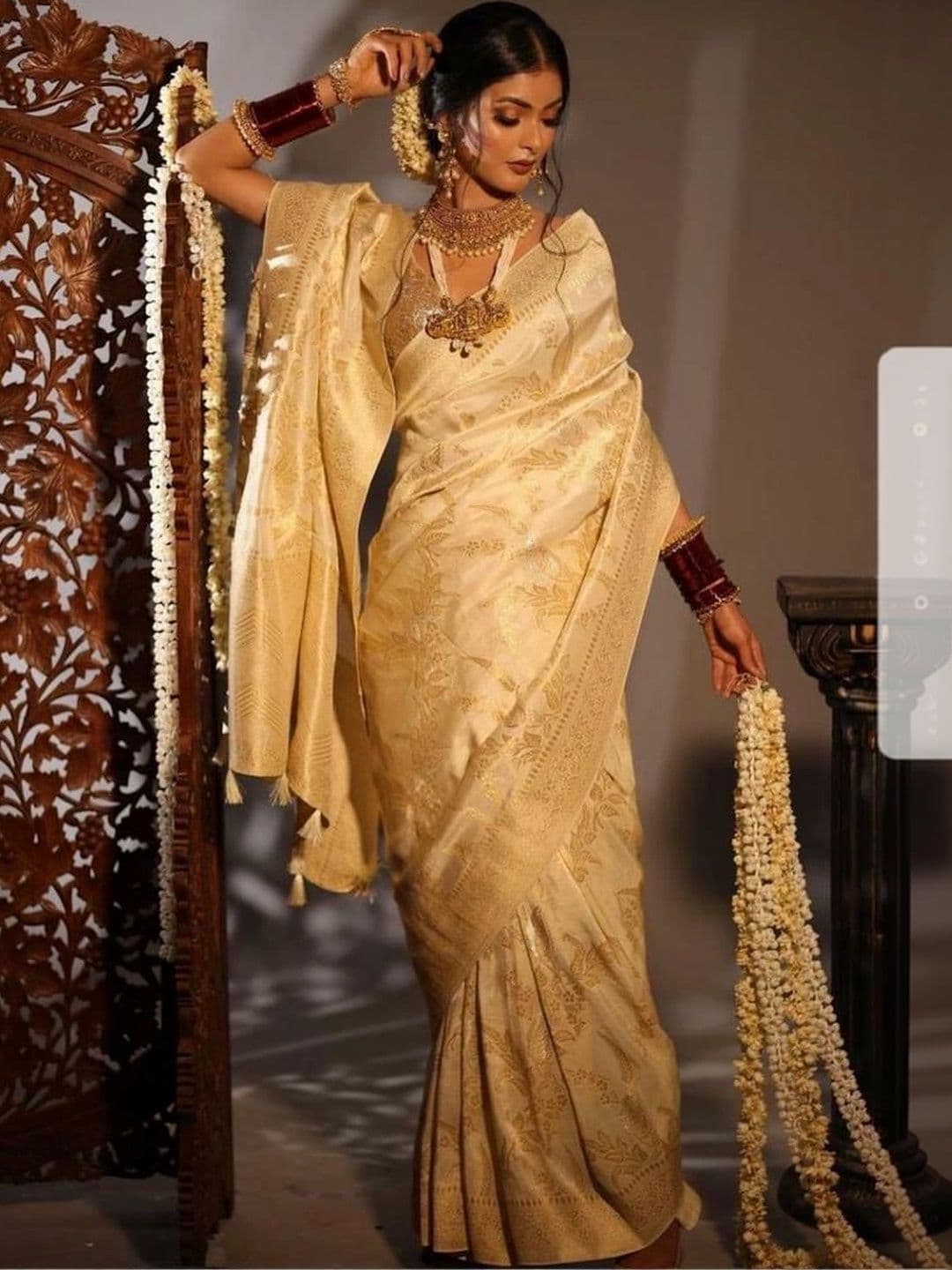 revika Woven Design Zari Art Silk Designer Kanjeevaram Saree thumbnail 3