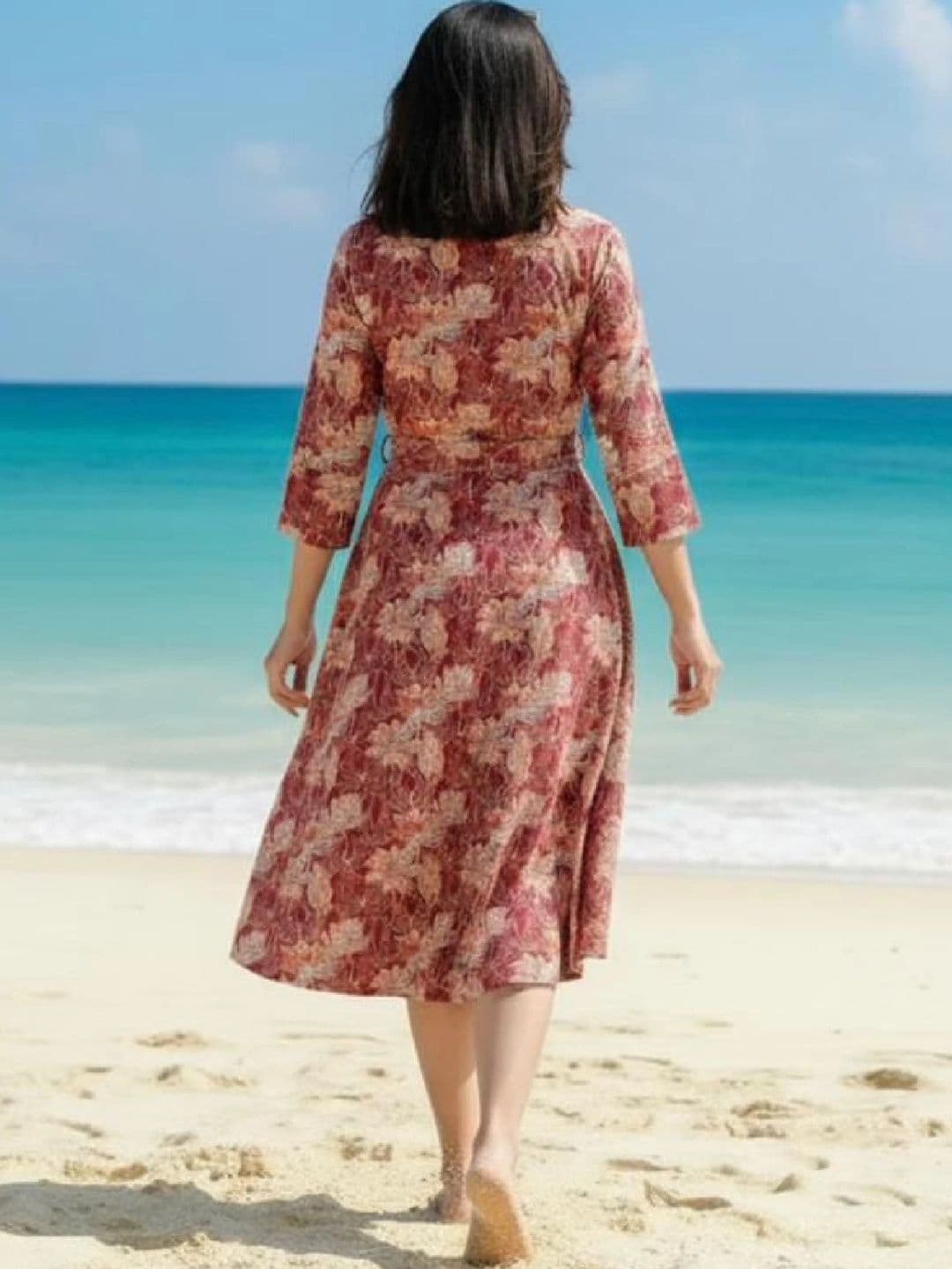 DMP FASHION Women Floral Printed Floral Khadi Handloom Kurta thumbnail 5